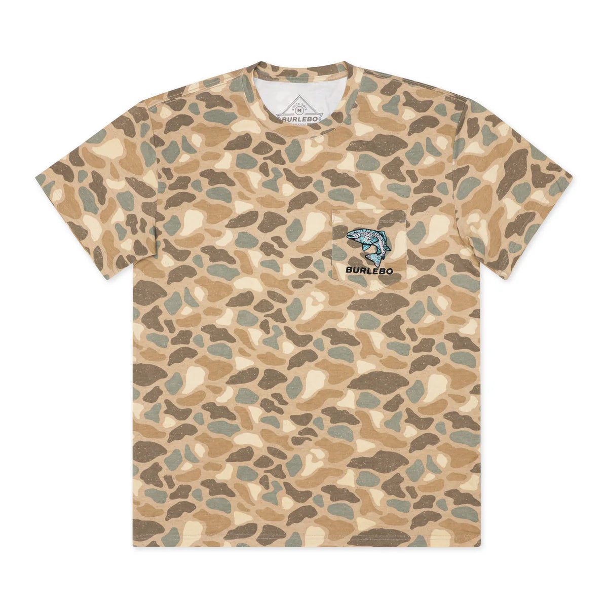 Pintail camo jumping trout Pocket Tee