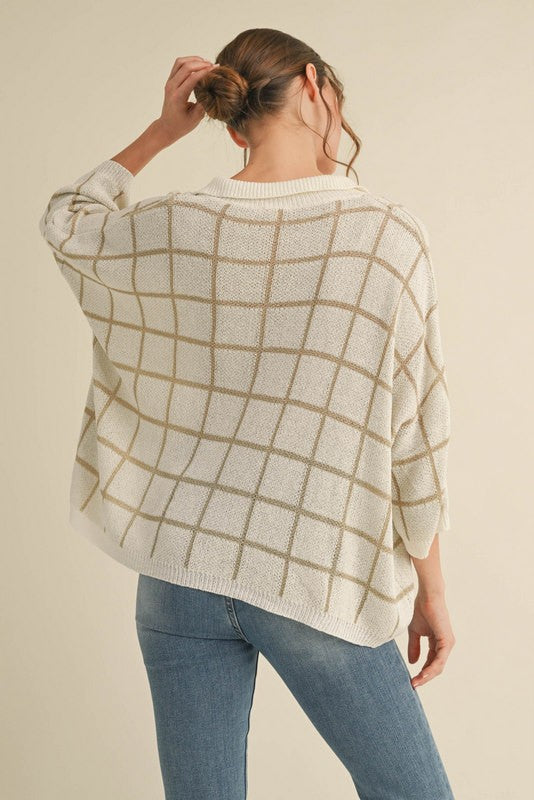 Windows Down Top - taupe/ivory