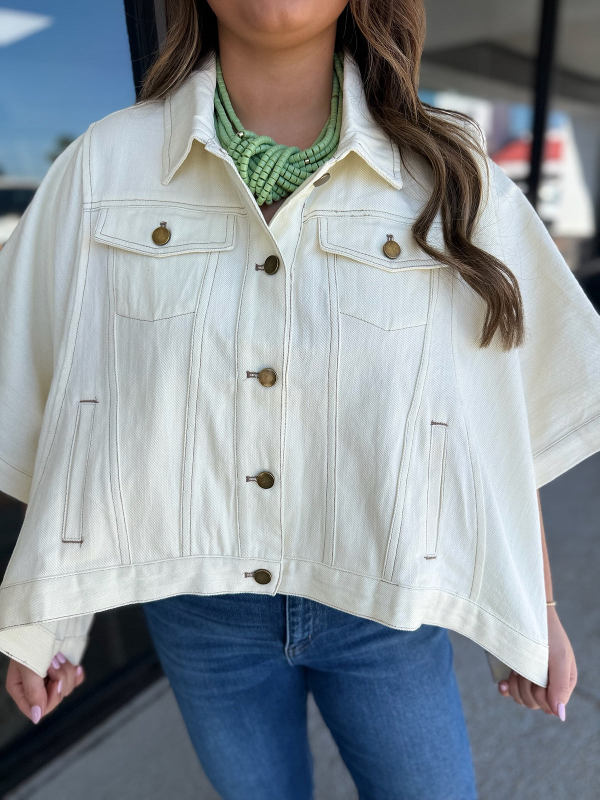 Kay Kay Denim Jacket- ecru