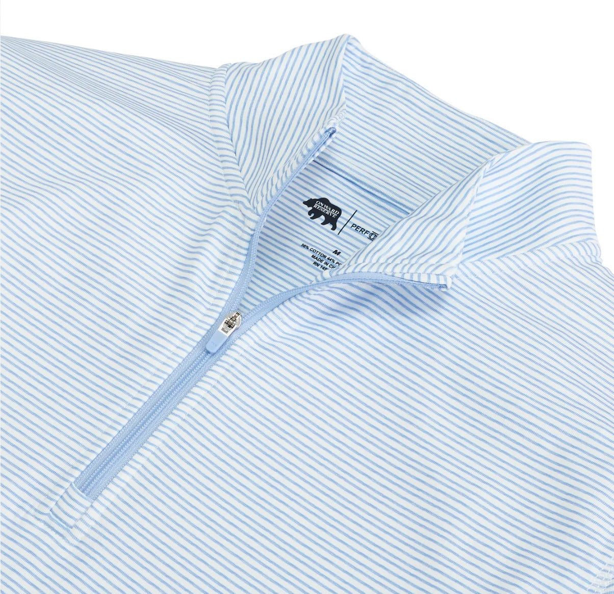 Lake Striped Printed Performance 1/4 Zip-Clearwater