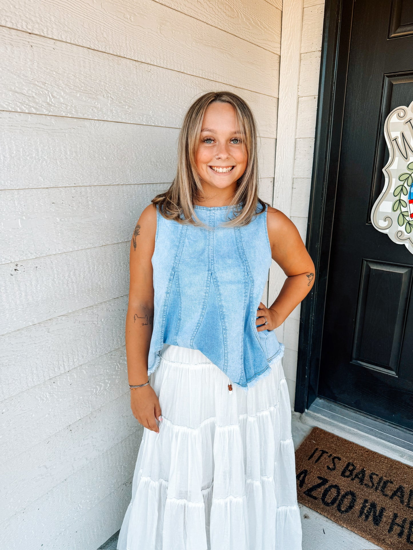 Denim Babe Top Only - Cloud Wash