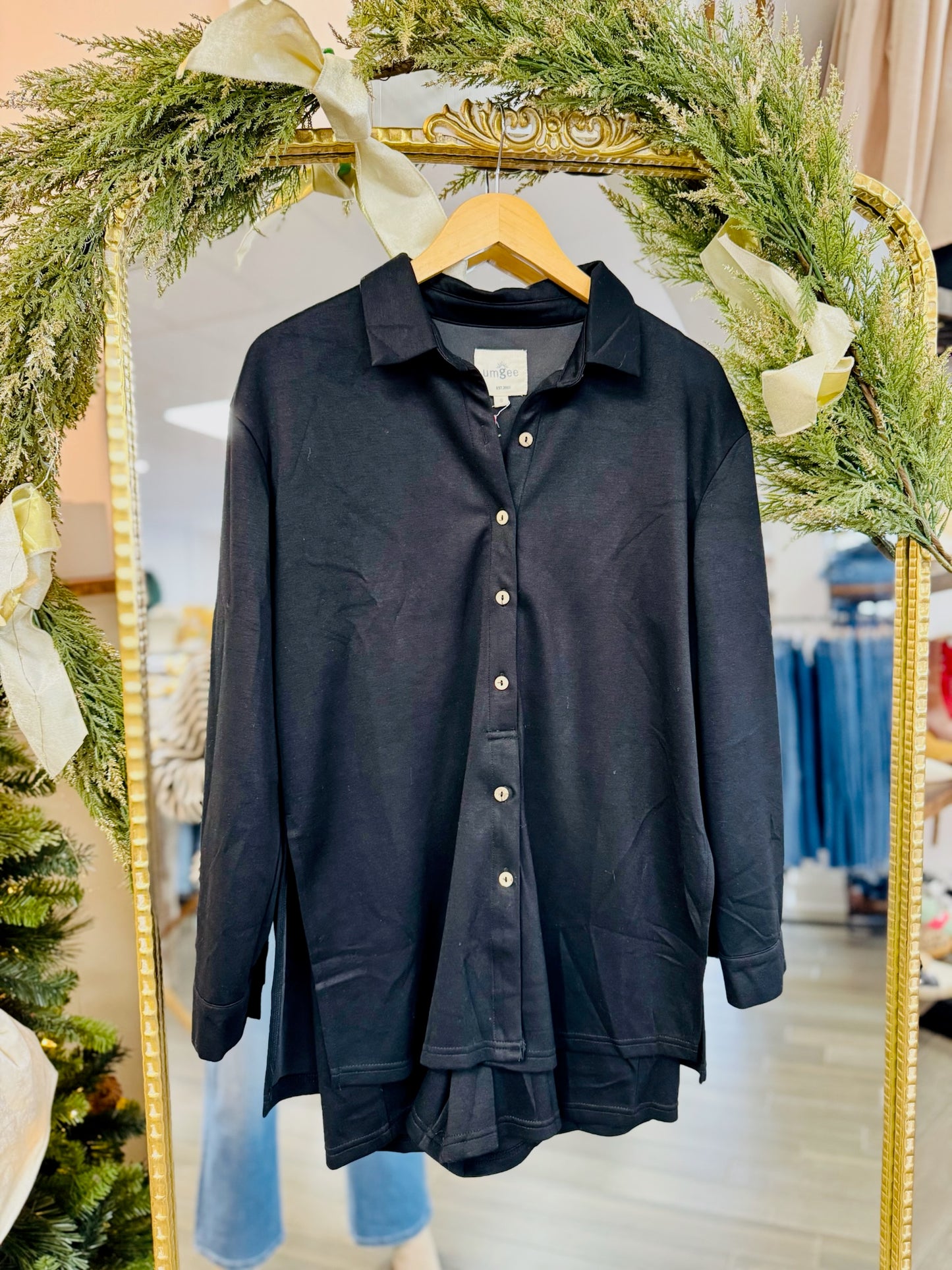 LuxeKnit Twofer Romper- Black