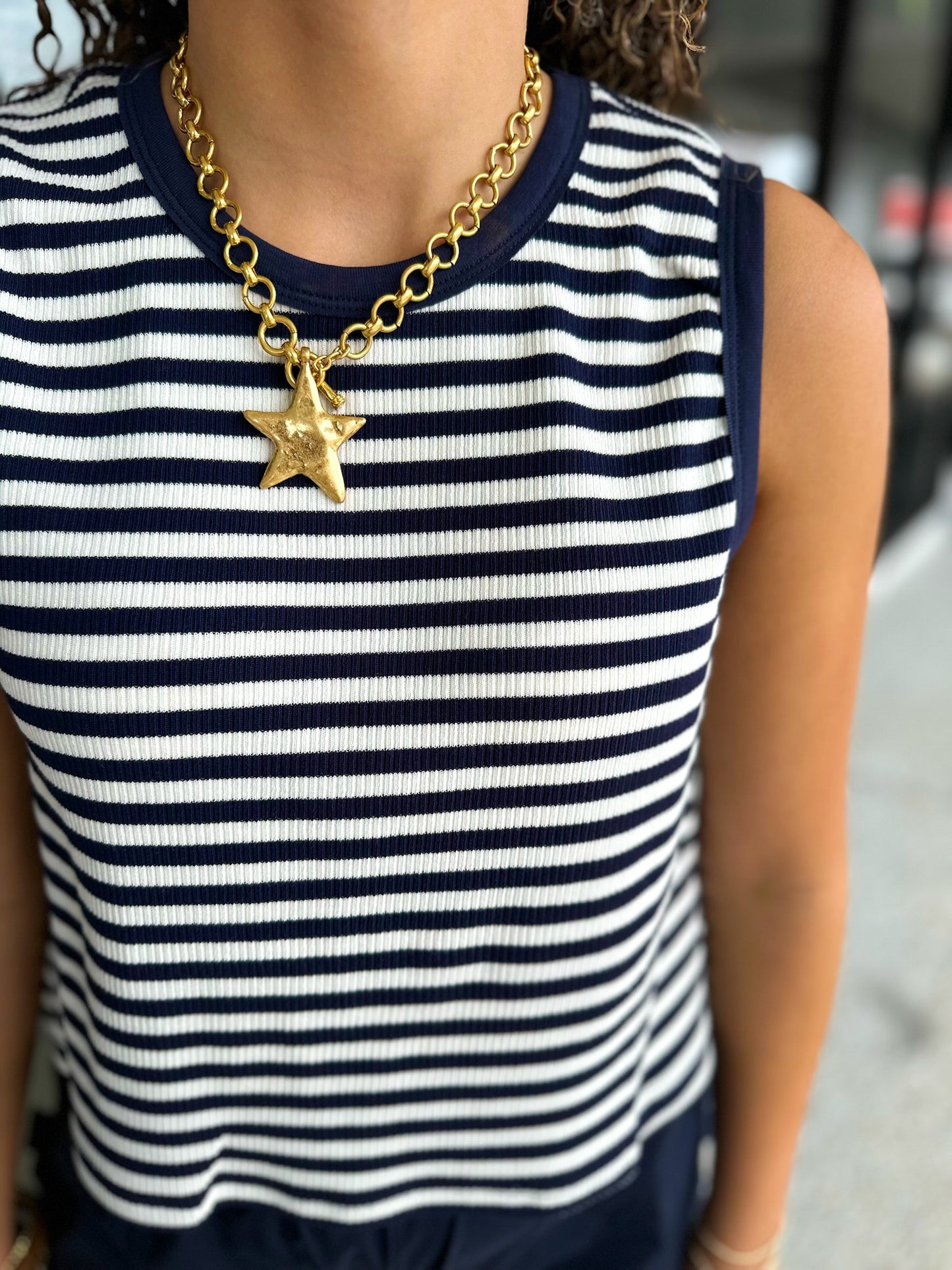Marley Stripe Top - Navy