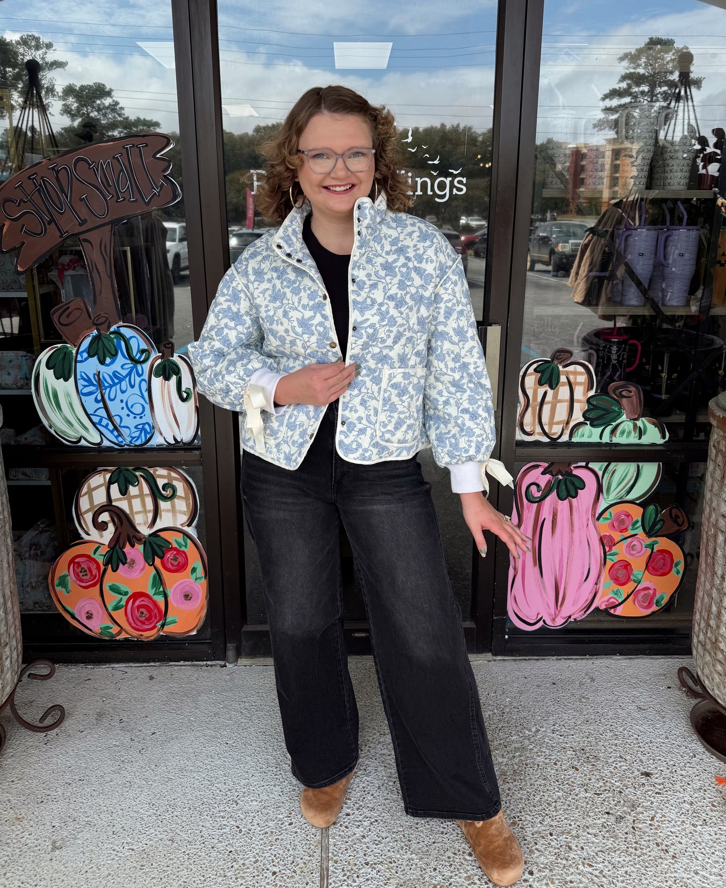 Few Goodbyes-Ivory/Blue Floral