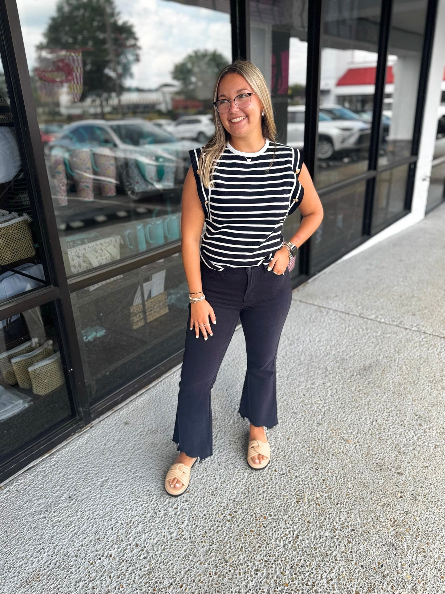 Stripe Knit Sleeveless