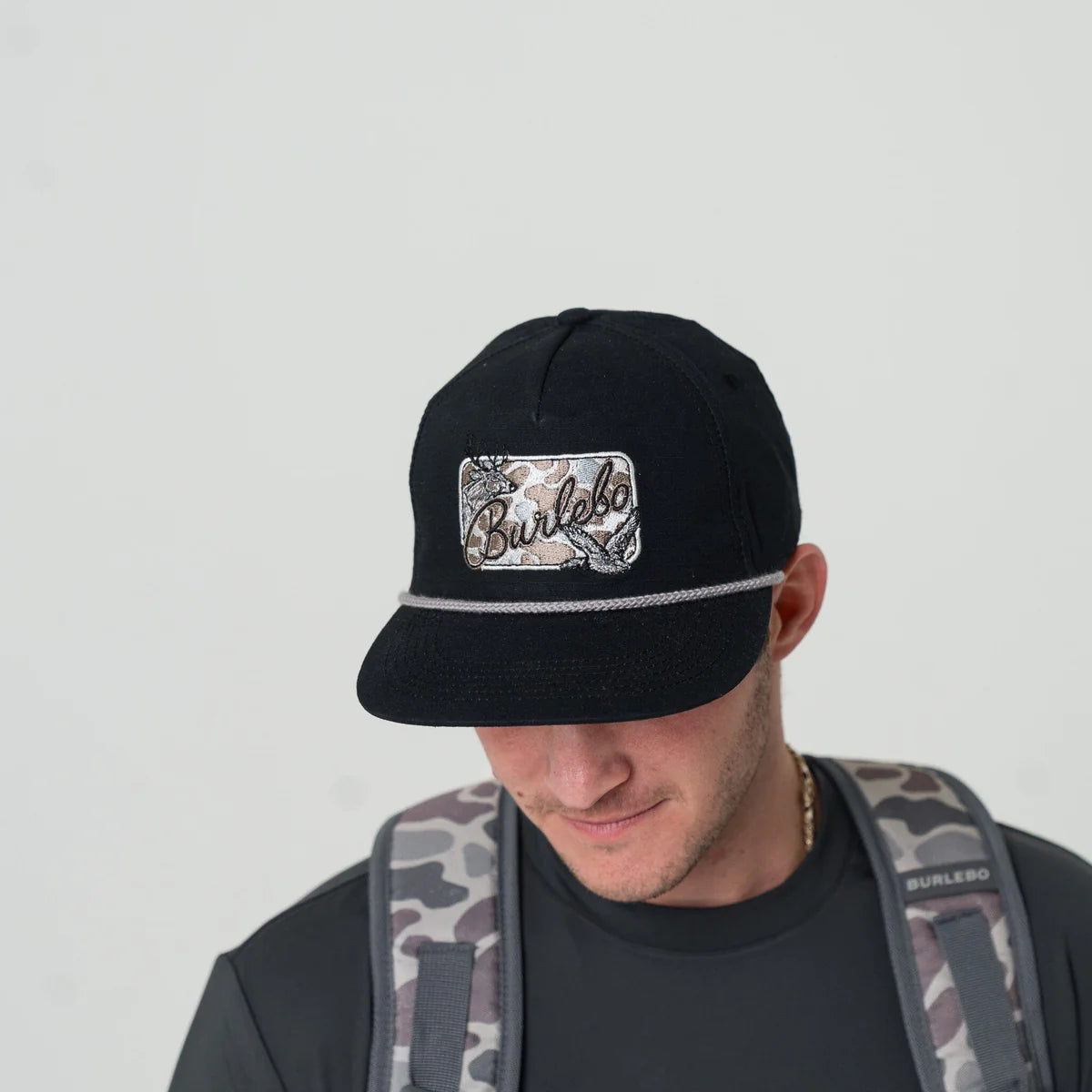 Black Camo Patch Cap