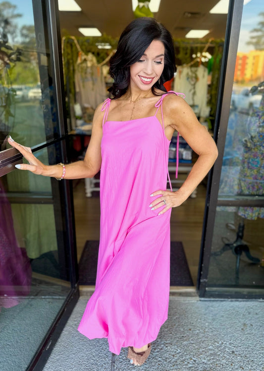 Bubbled Hem Cutie Midi - bubblegum