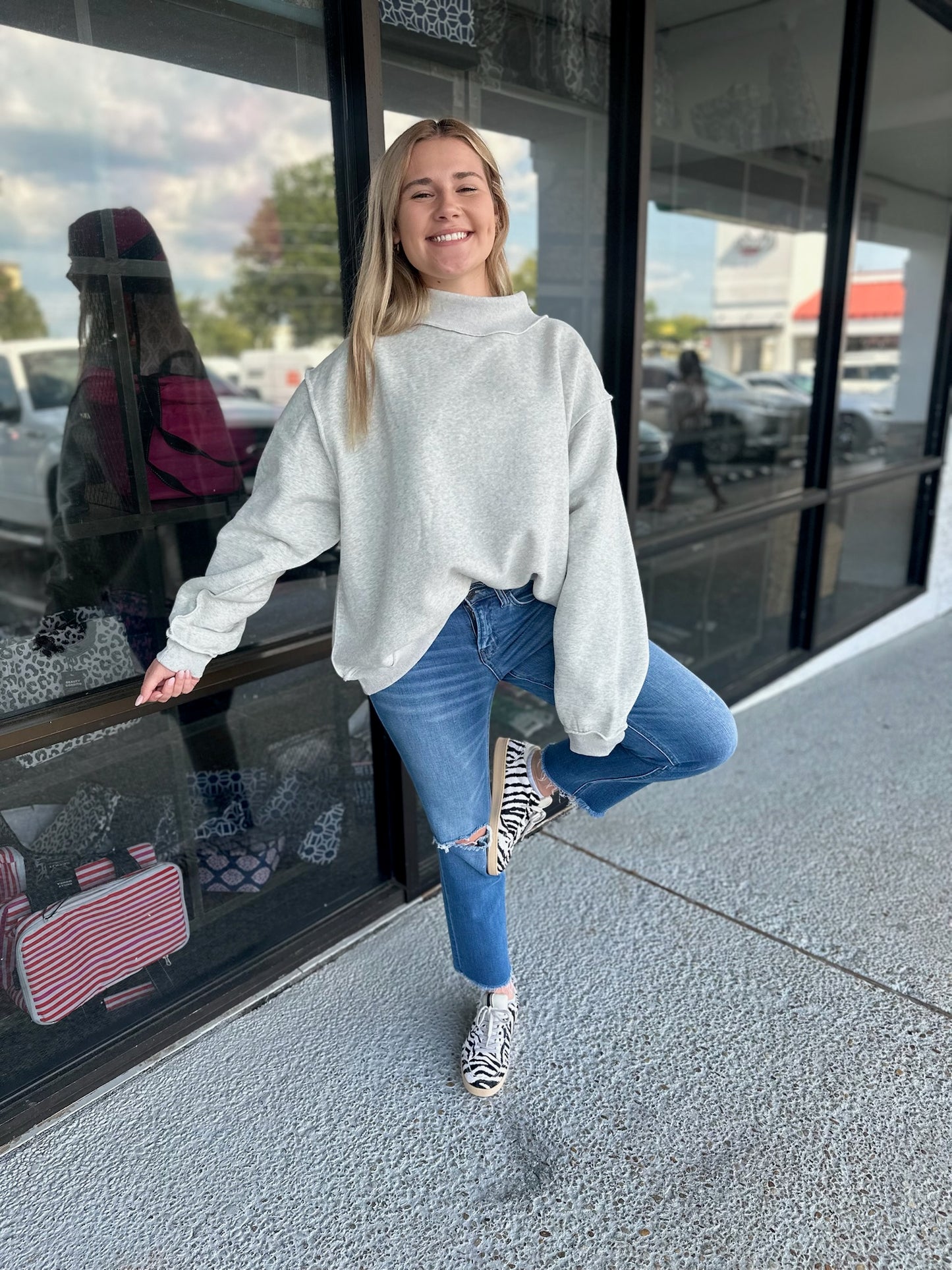 PLAIN Reversible Mockneck-Heather Grey