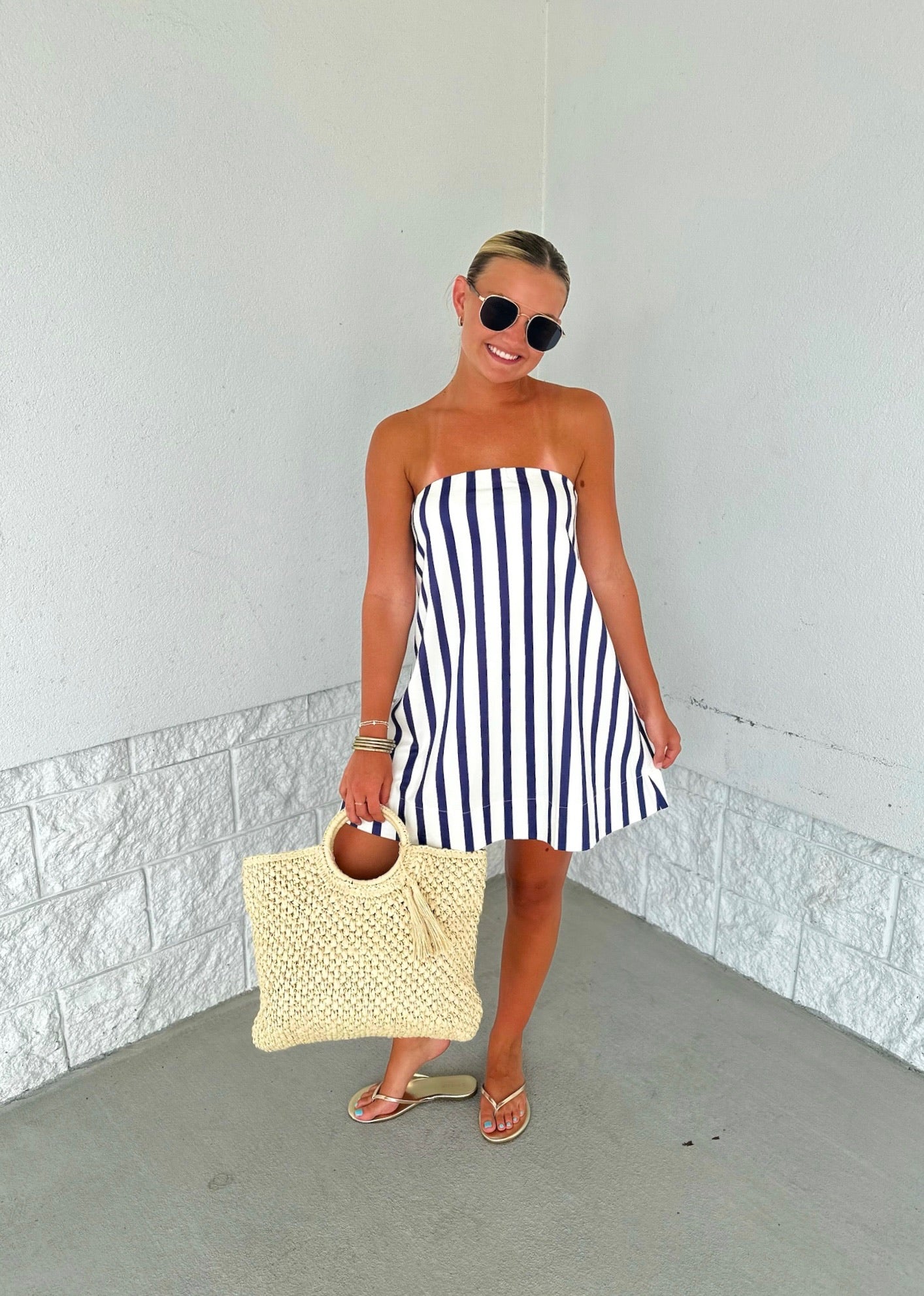 Rita Mini - white/navy