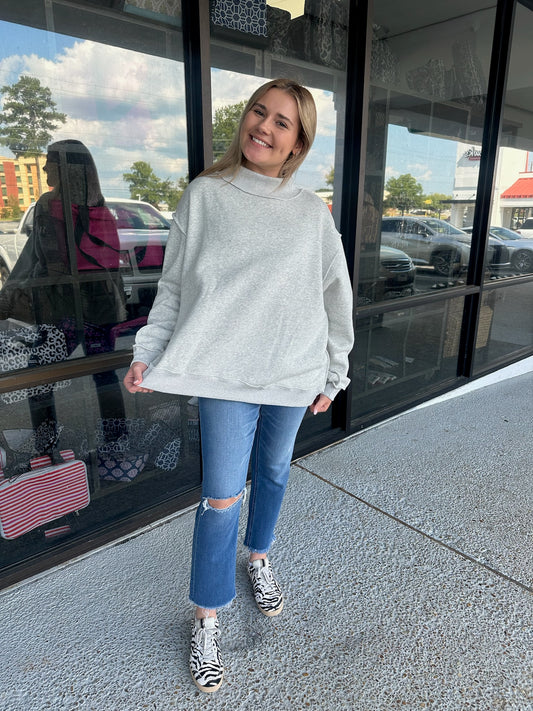 PLAIN Reversible Mockneck-Heather Grey