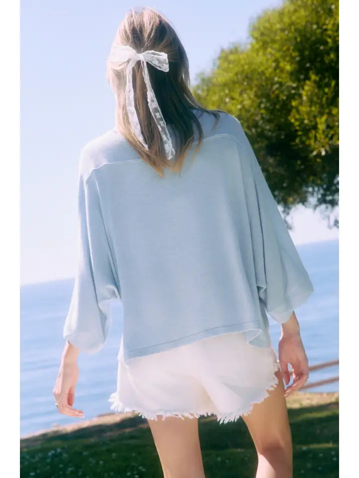 Hailey top- powder blue