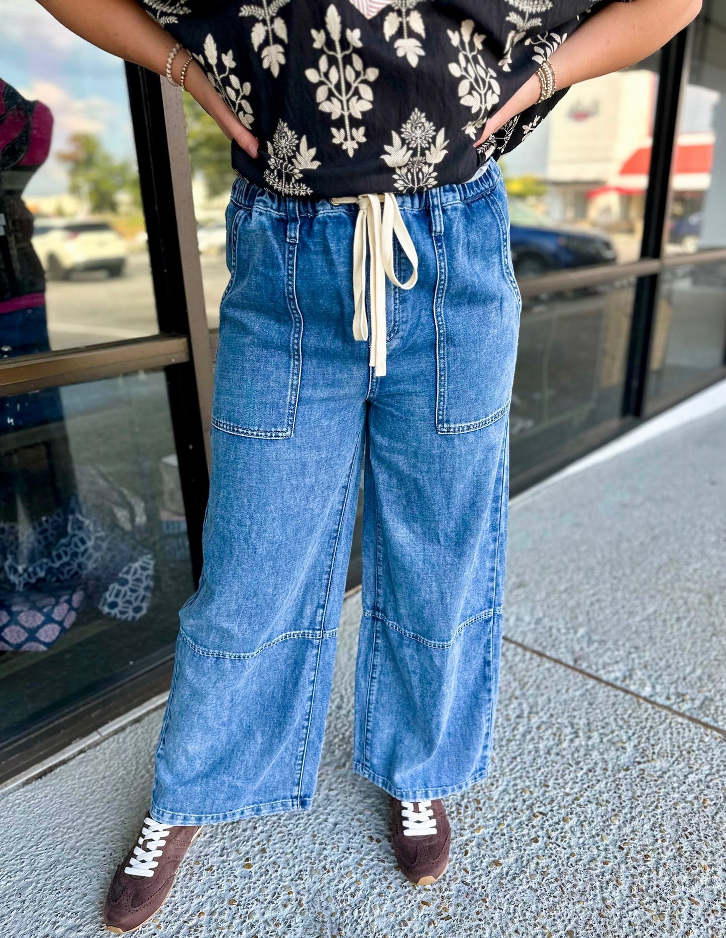 Wide Leg Denim-Blue Denim