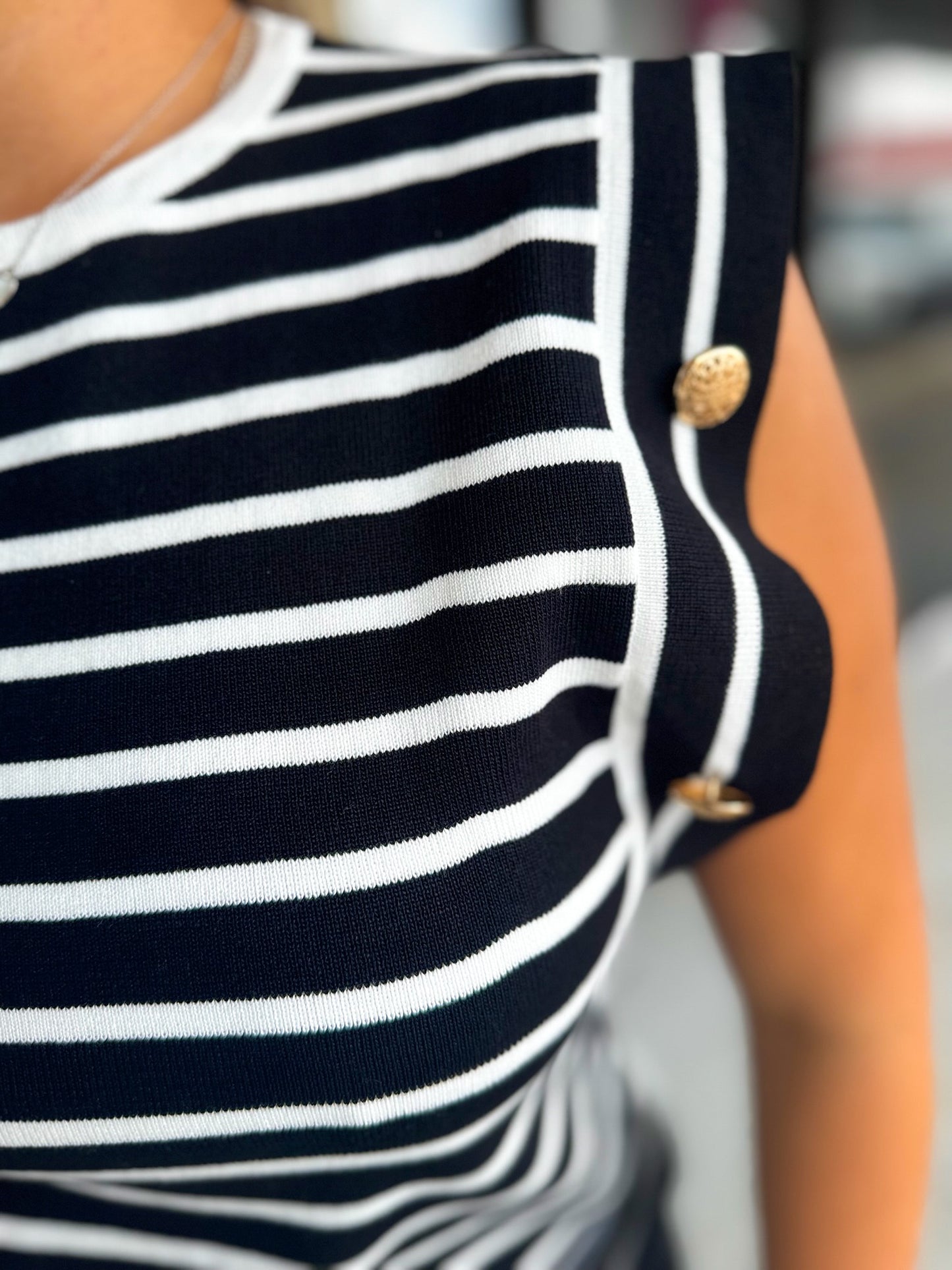 Stripe Knit Sleeveless