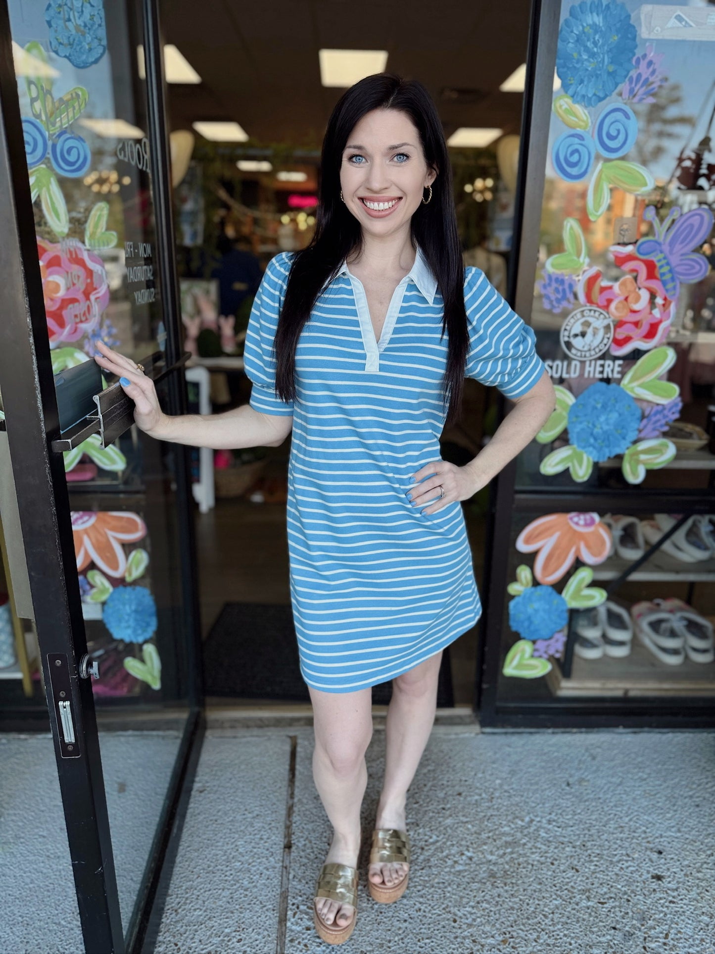 Sandra Striped Mini-Blue