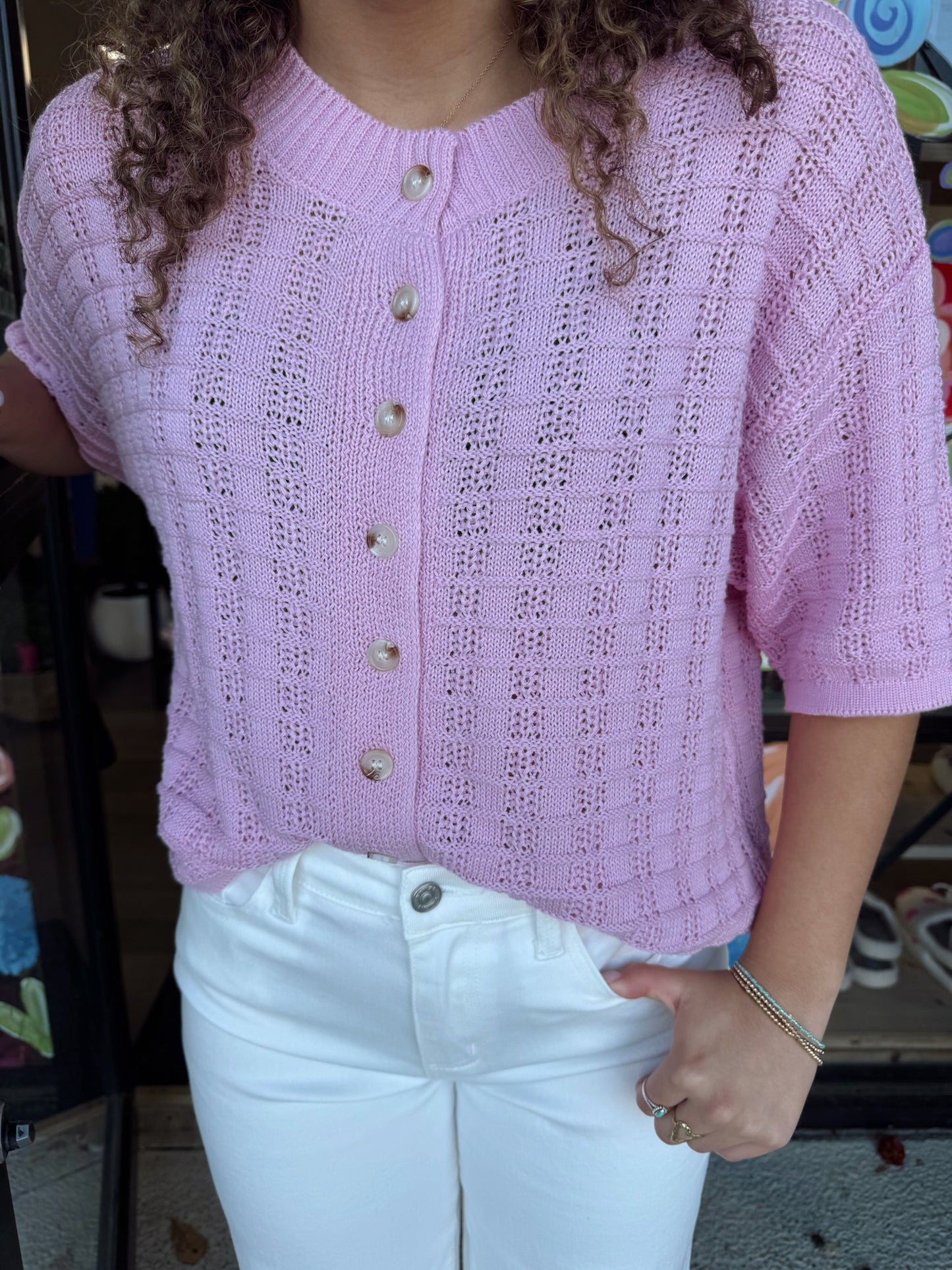 Textured Button up- Ballet