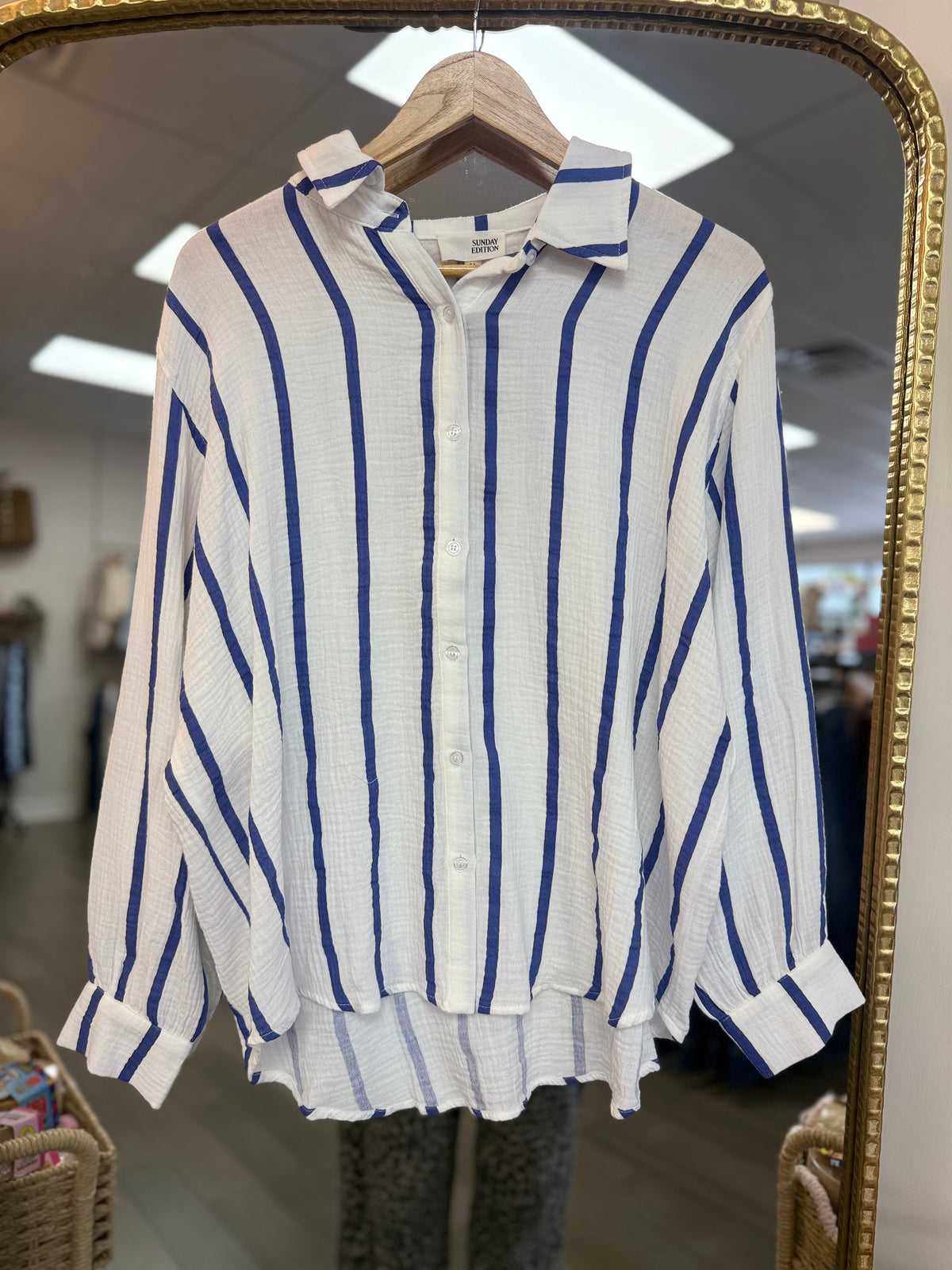 Ali Dolman Top - white/blue