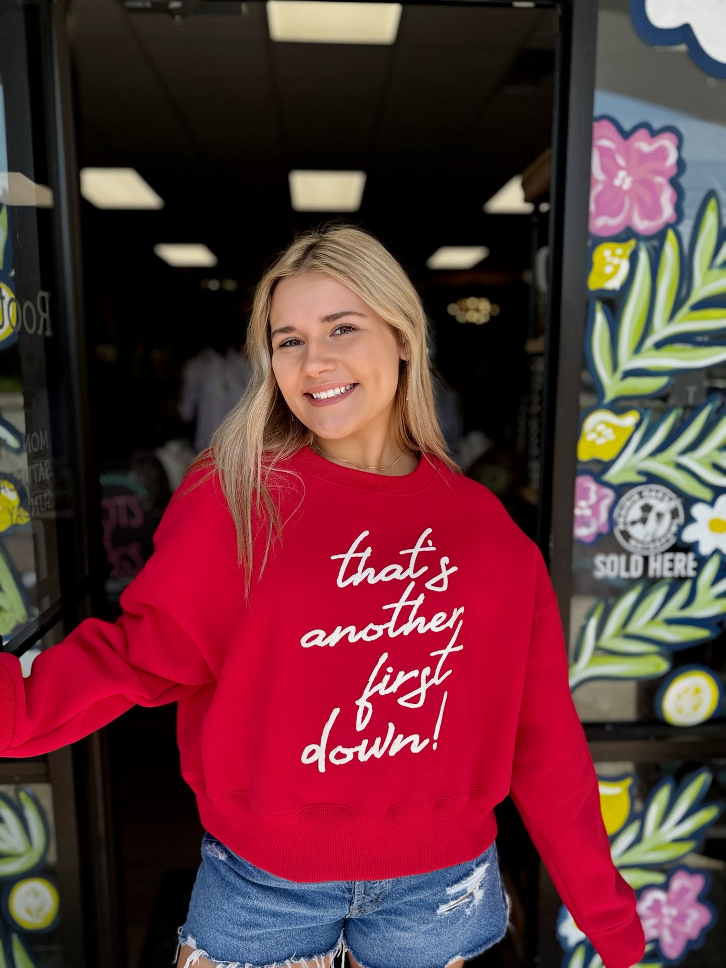 That’s Another first down crop sweatshirt
