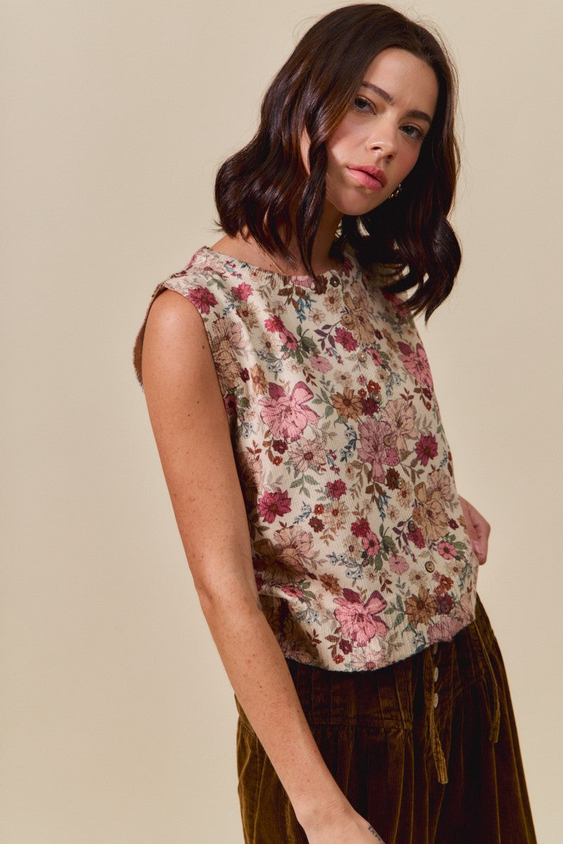 Floral Baby Top- Clay Rose