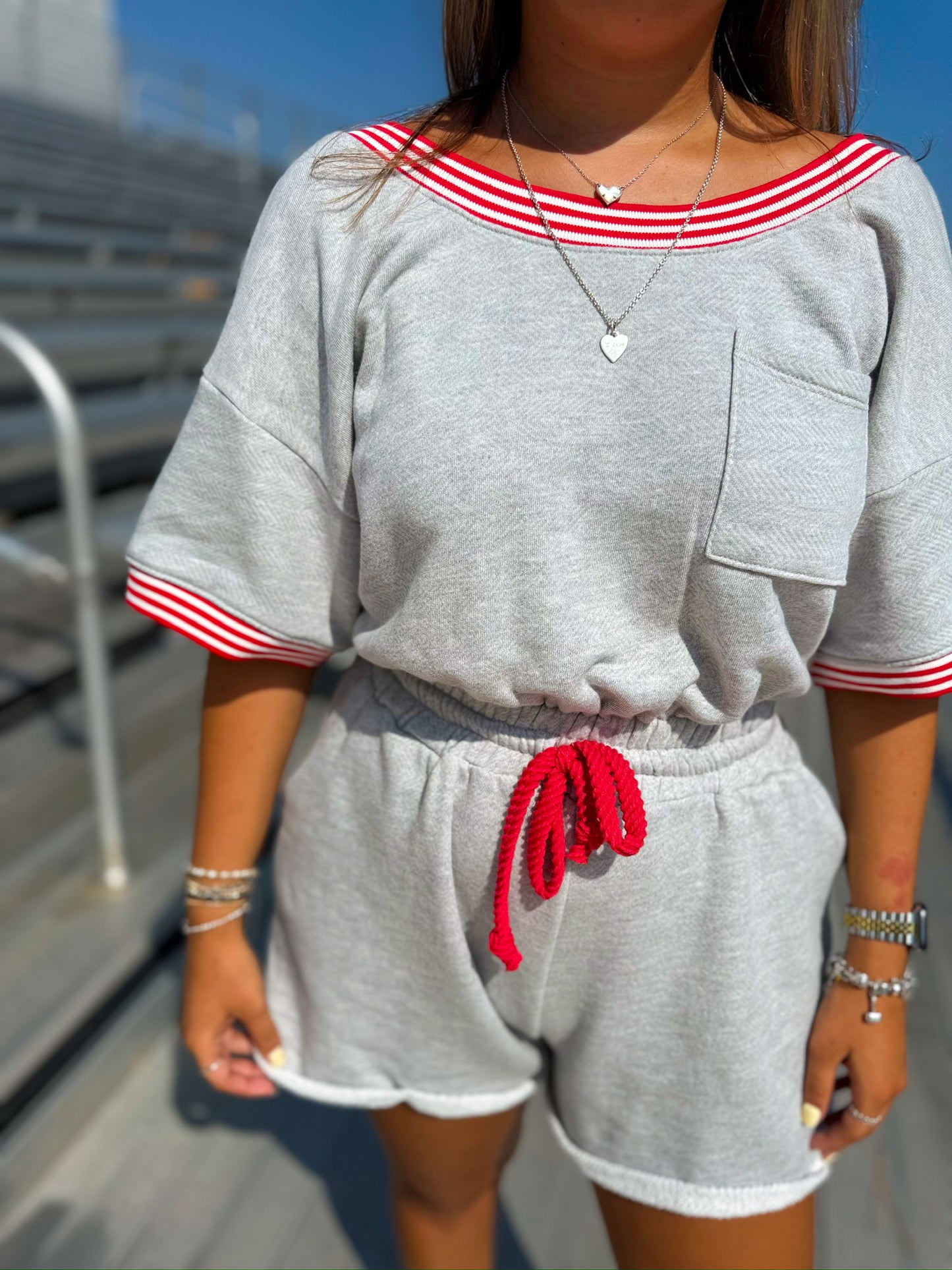 Angela Romper- Heather Grey