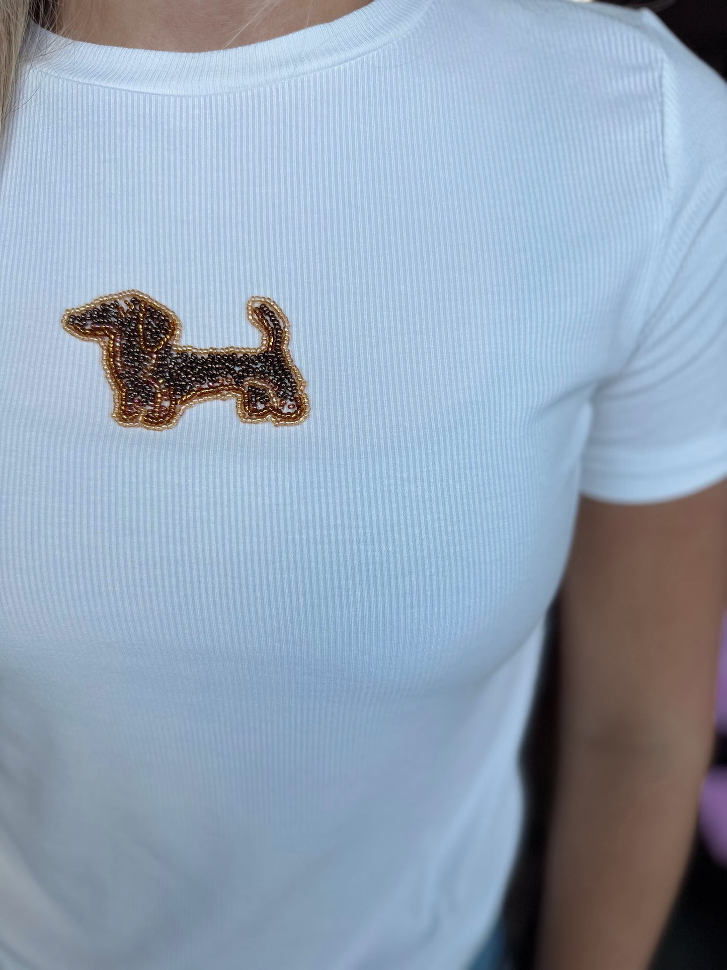 Beaded Dog Tee
