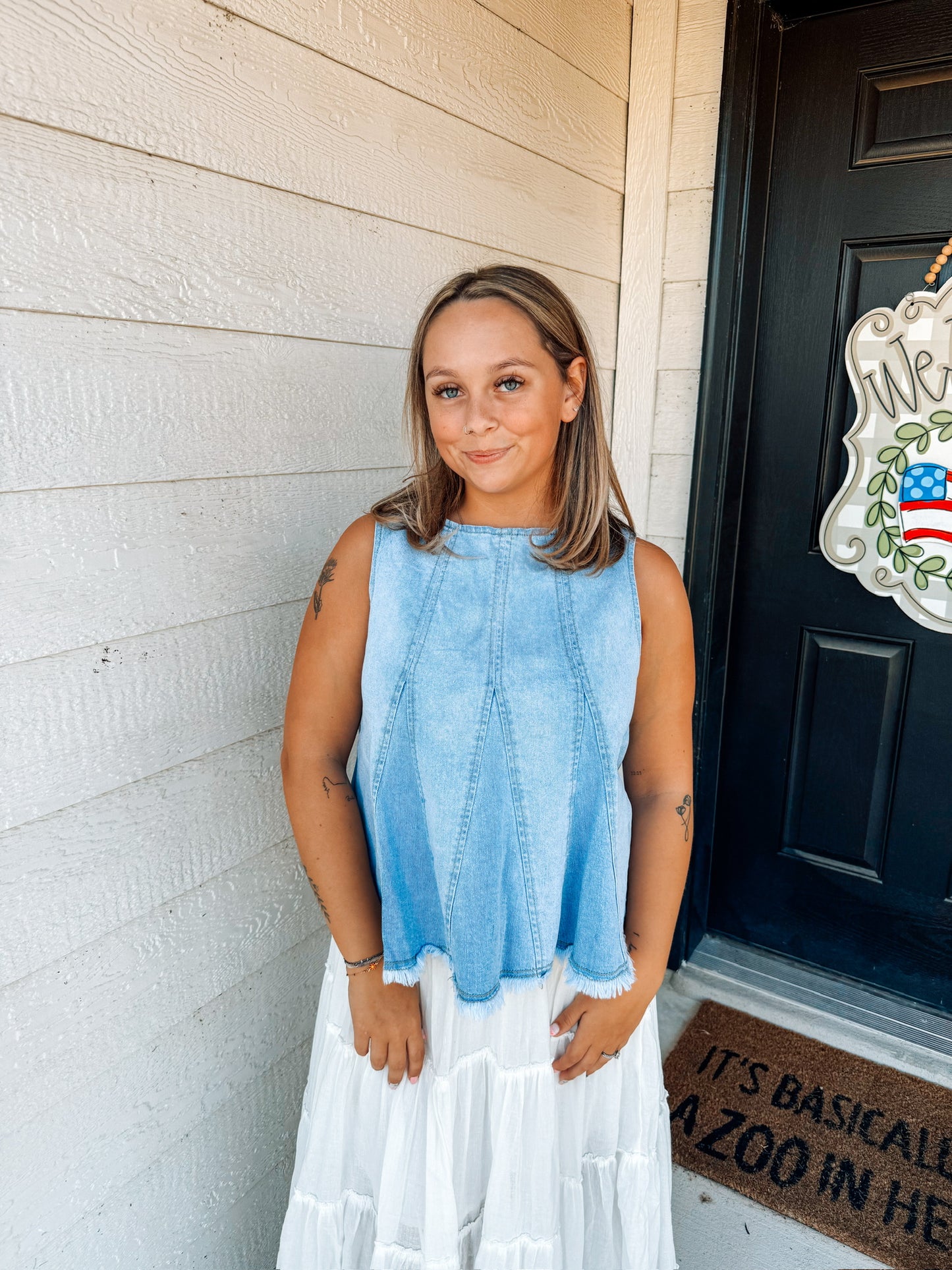 Denim Babe Top Only - Cloud Wash