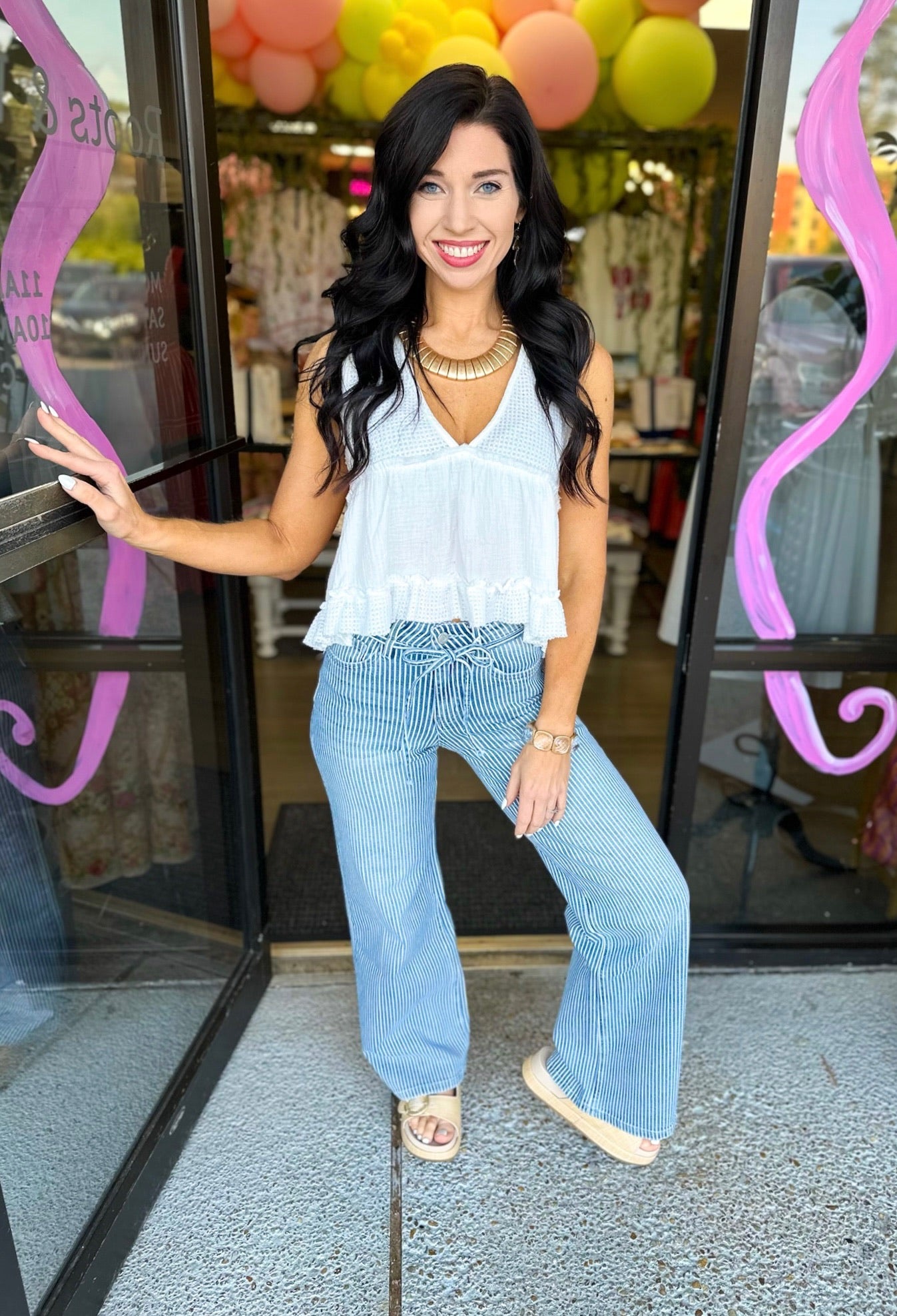 Stripe Tie Denim