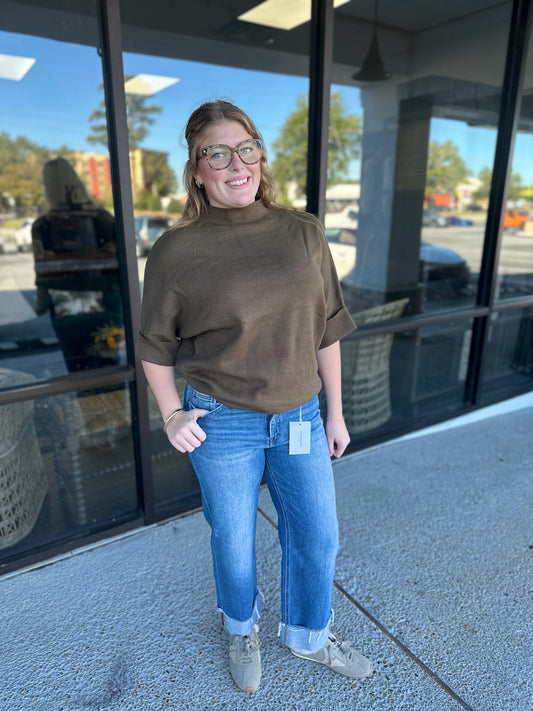 Out of Office Top- olive
