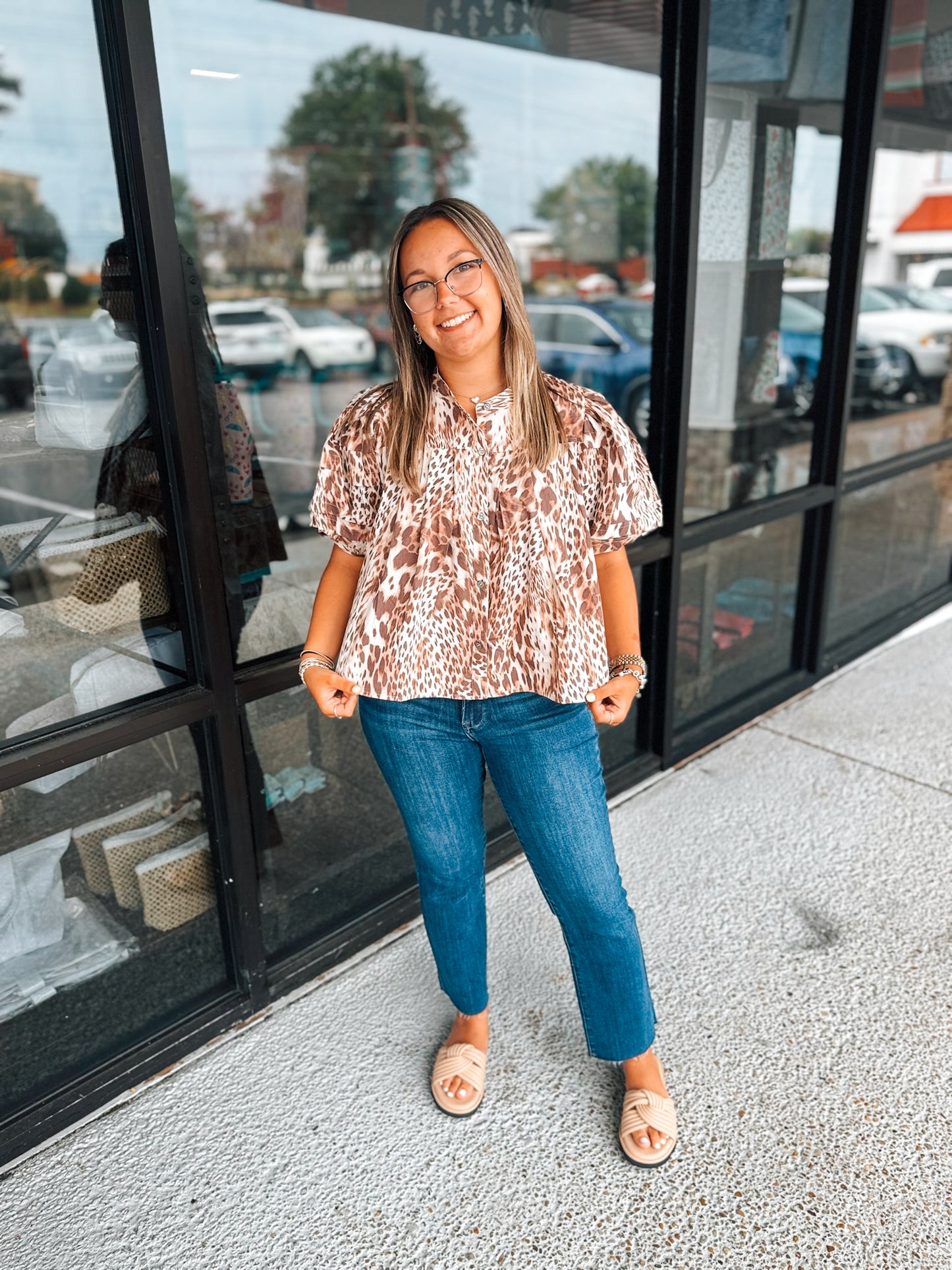 Melissa Leopard Top