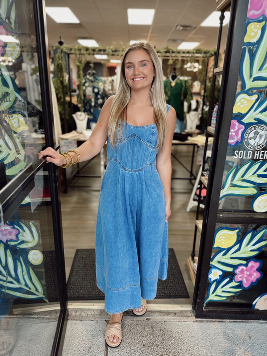 Heartbreak on the Dance Floor Denim Midi