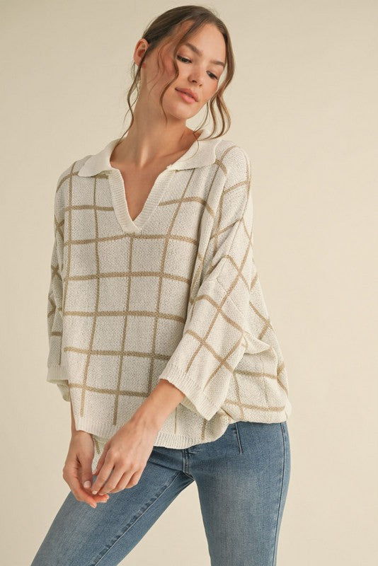 Windows Down Top - taupe/ivory