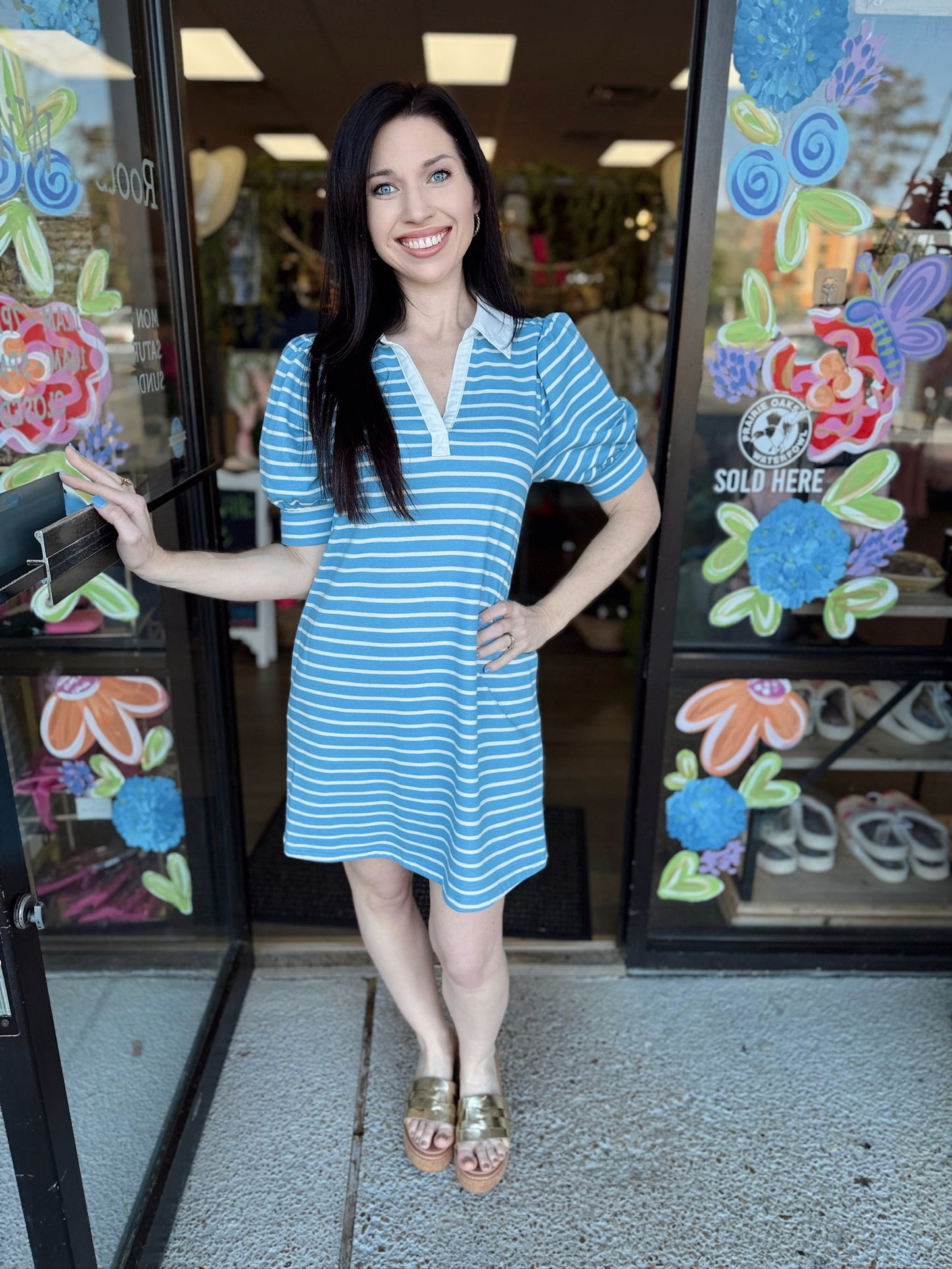 Sandra Striped Mini-Blue