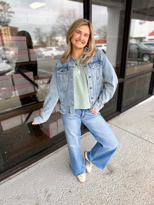 Ruffled Cutie Denim Jacket