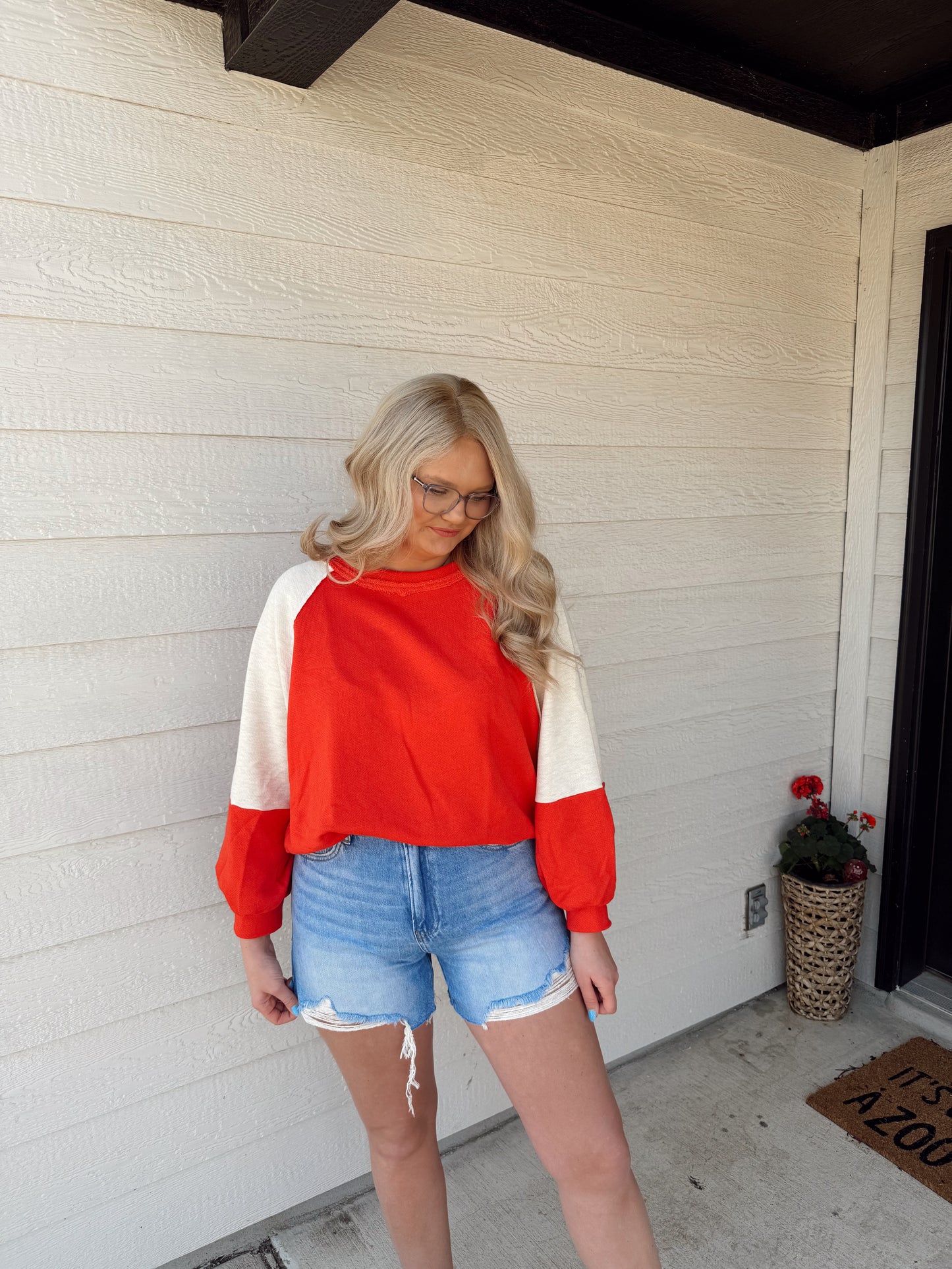 Look Over Here Top - Red Mix