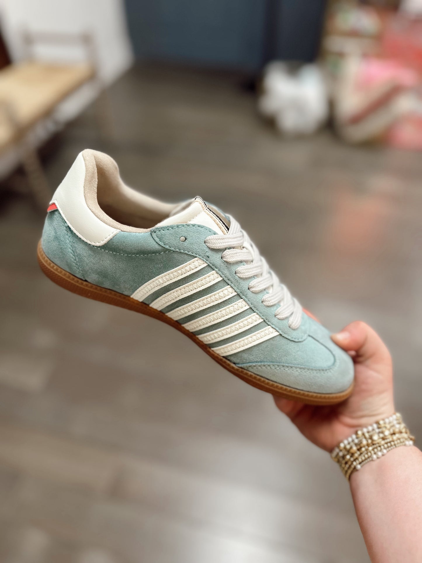Stevie - Aqua Suede
