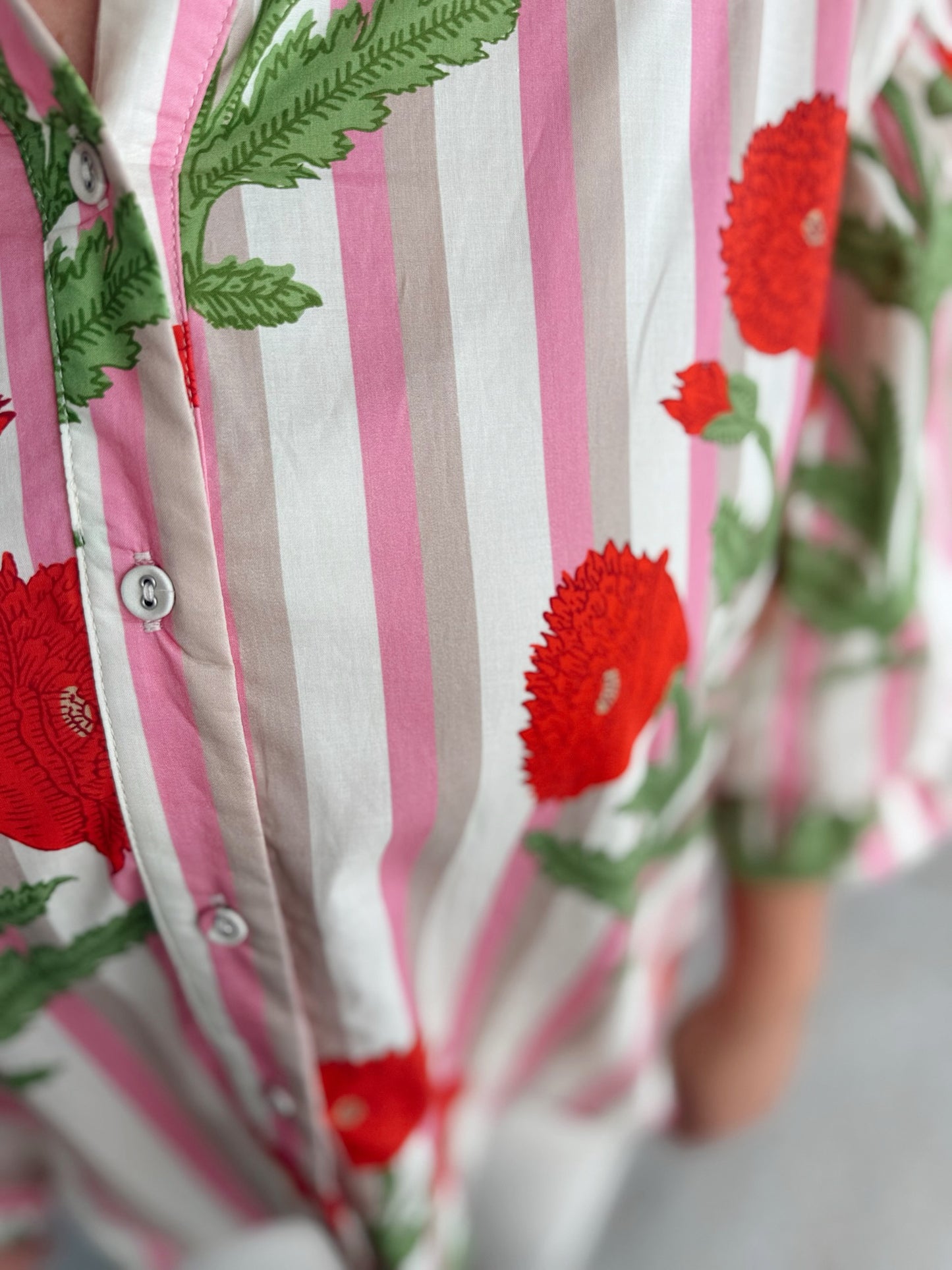 Stripe Floral Babe Top - pink mix