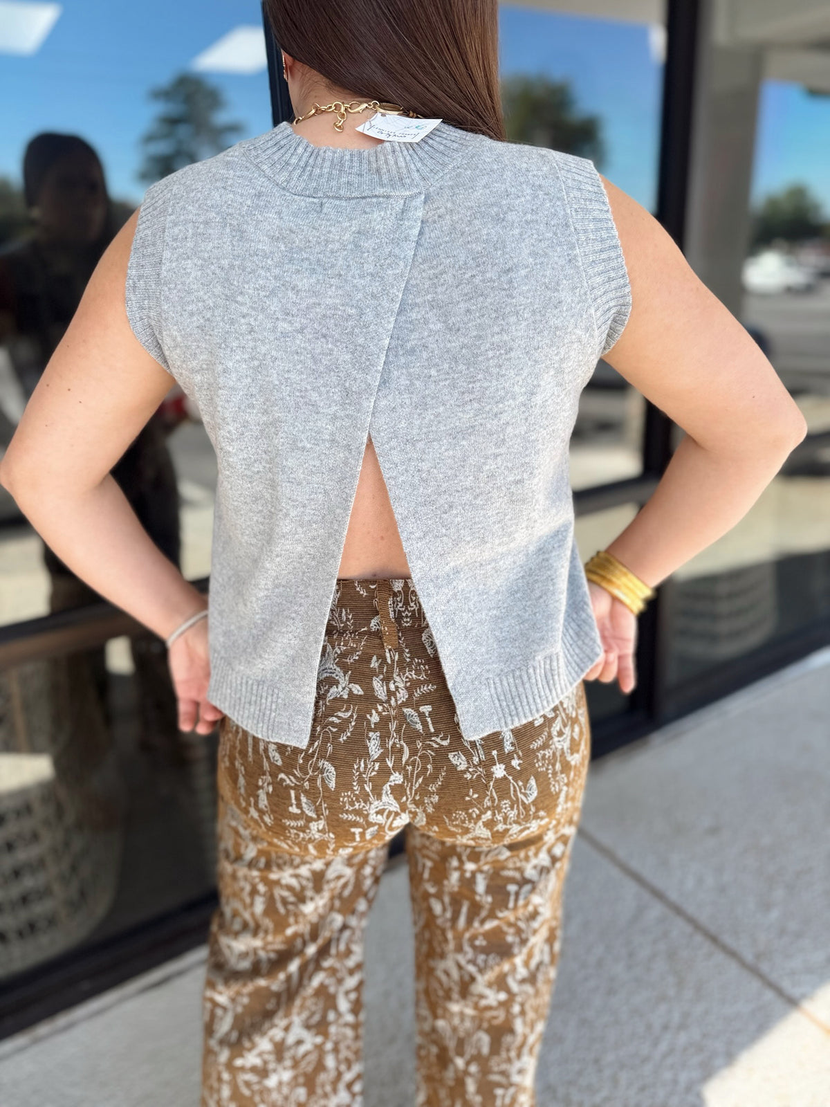 Mattie Knit Top - heather grey