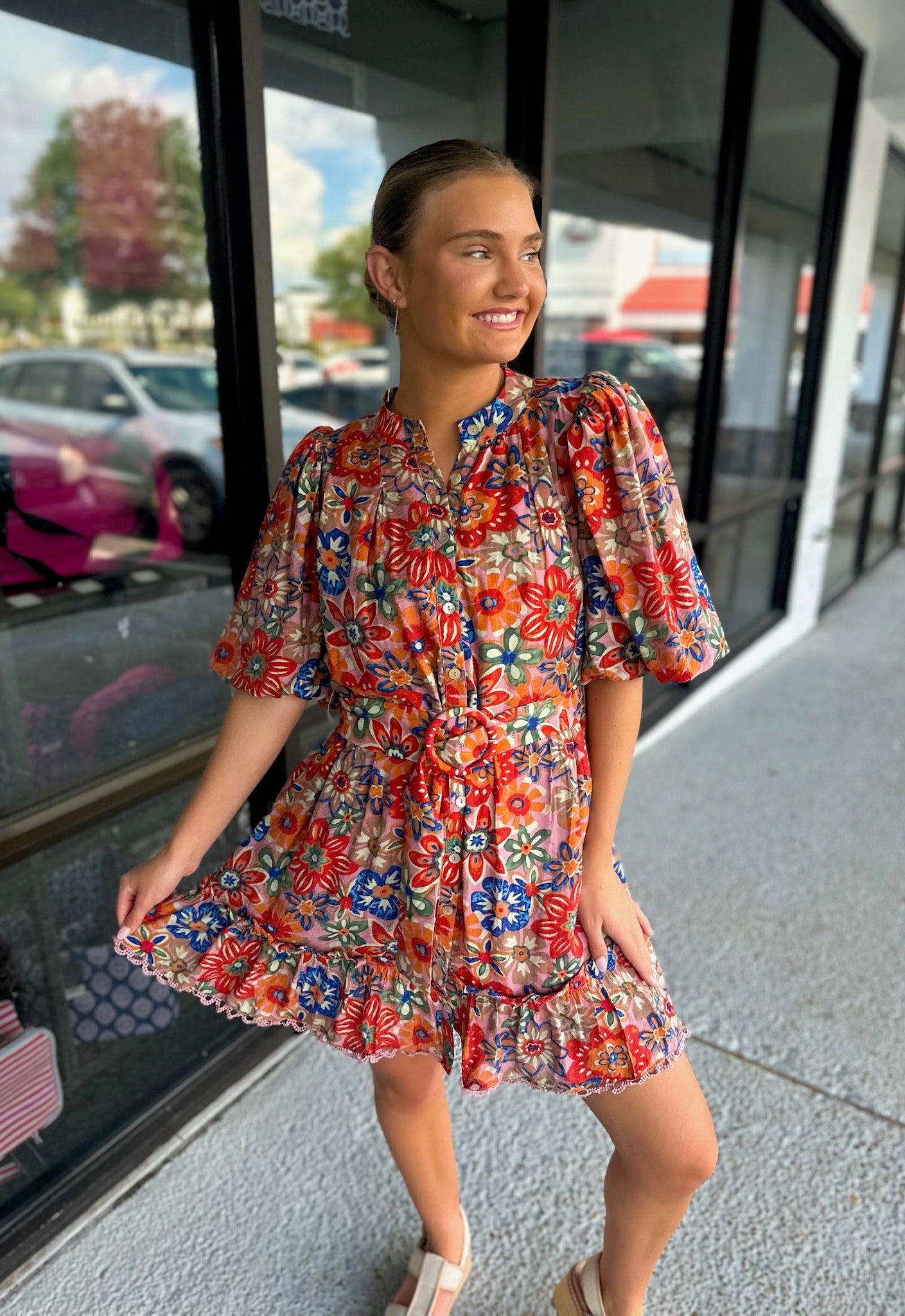 Jillian Dress - mauve multi