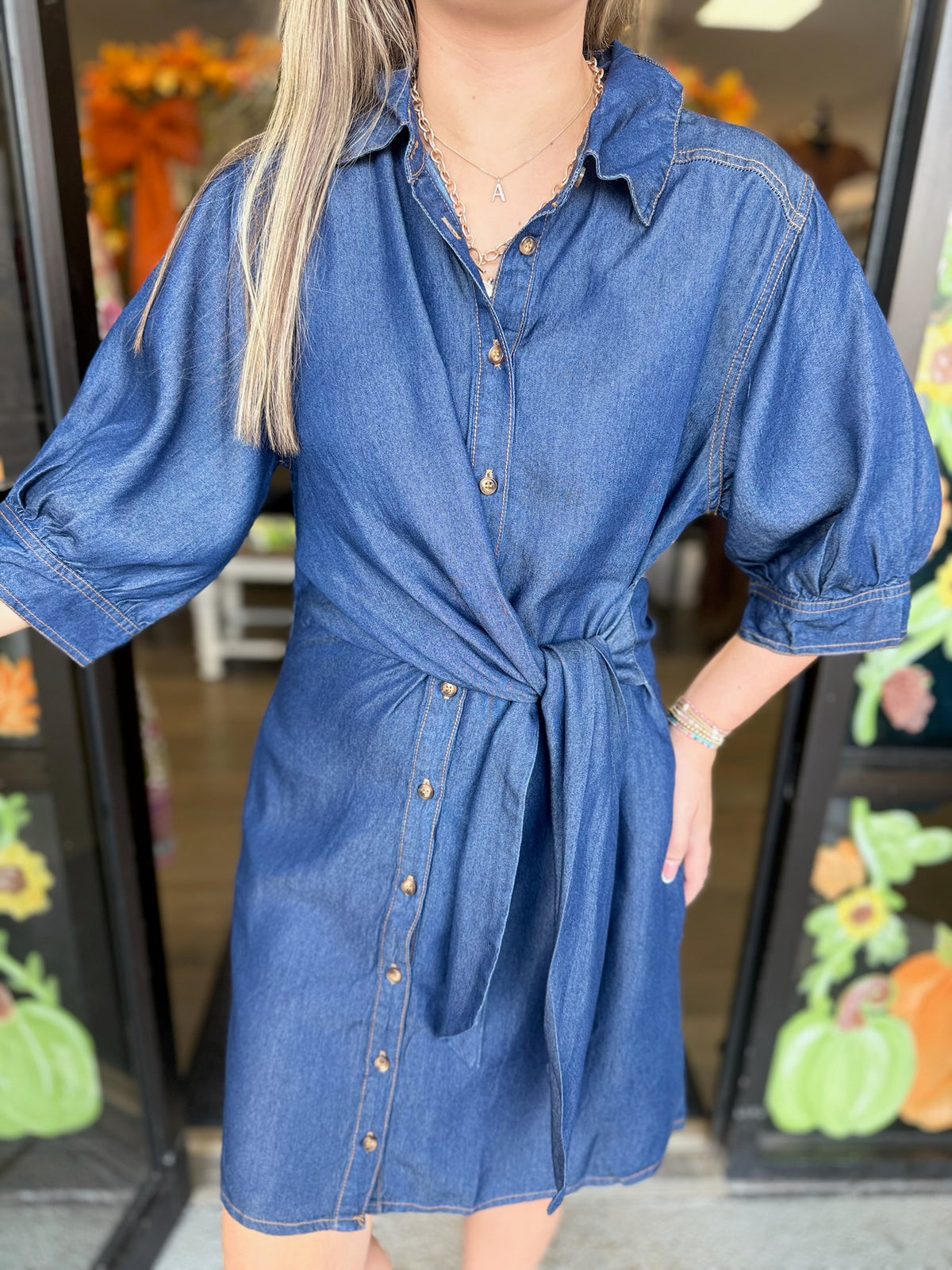 Abbi Dress- Dark Denim