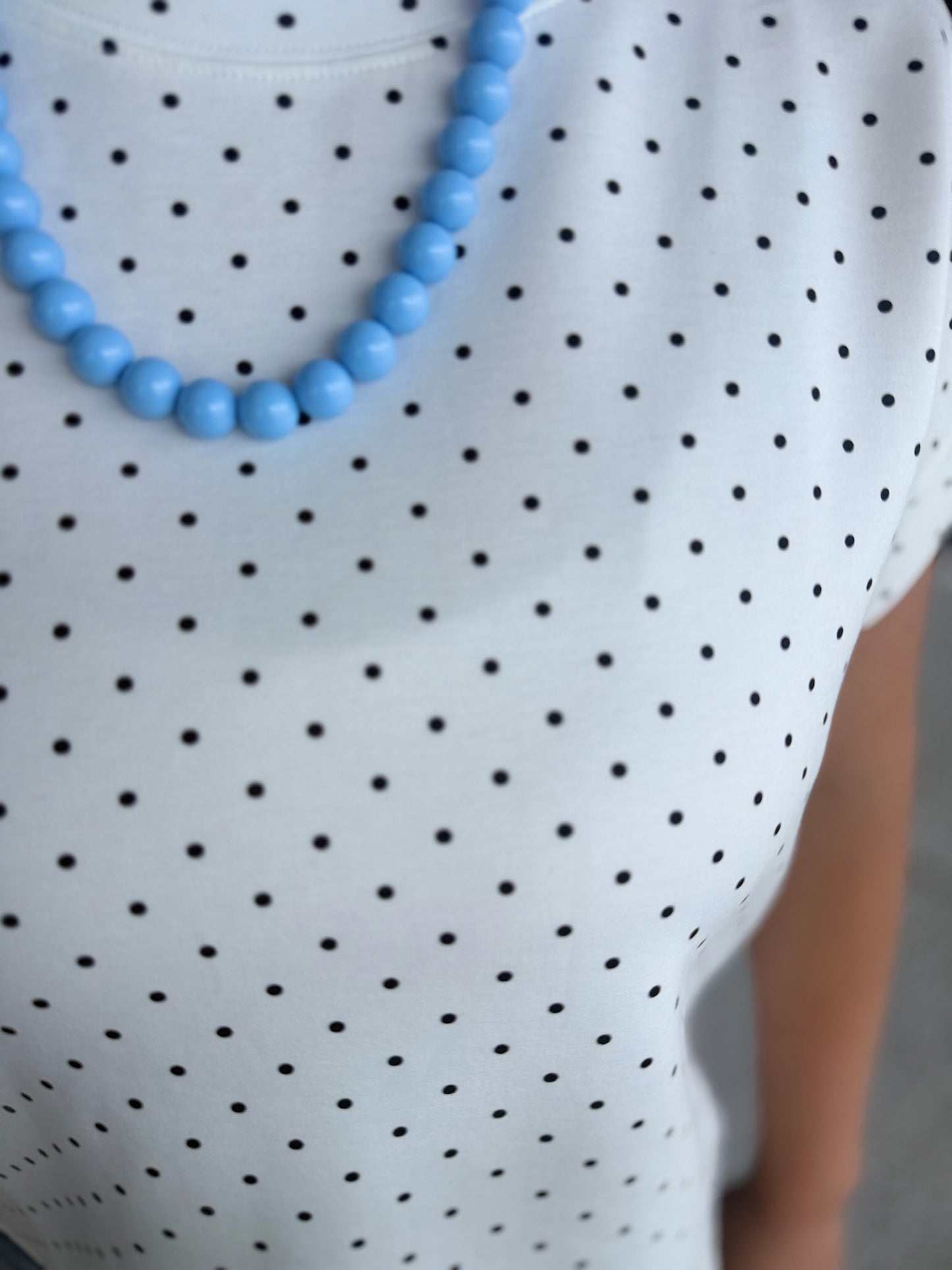 Scuba Polka Dot Relaxed Top - white/black
