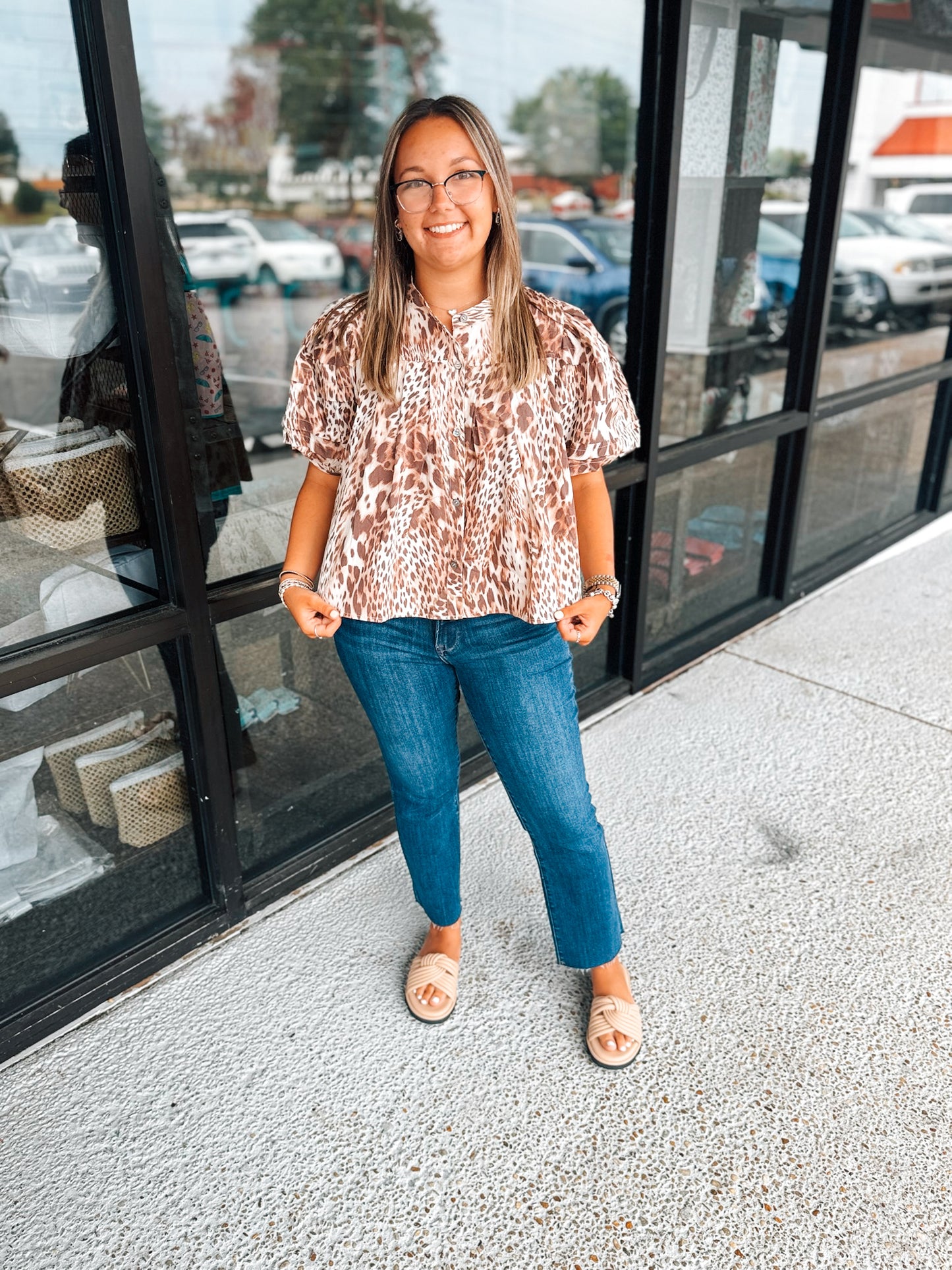 Melissa Leopard Top