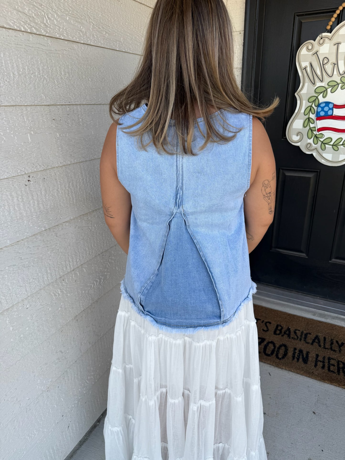 Denim Babe Top Only - Cloud Wash
