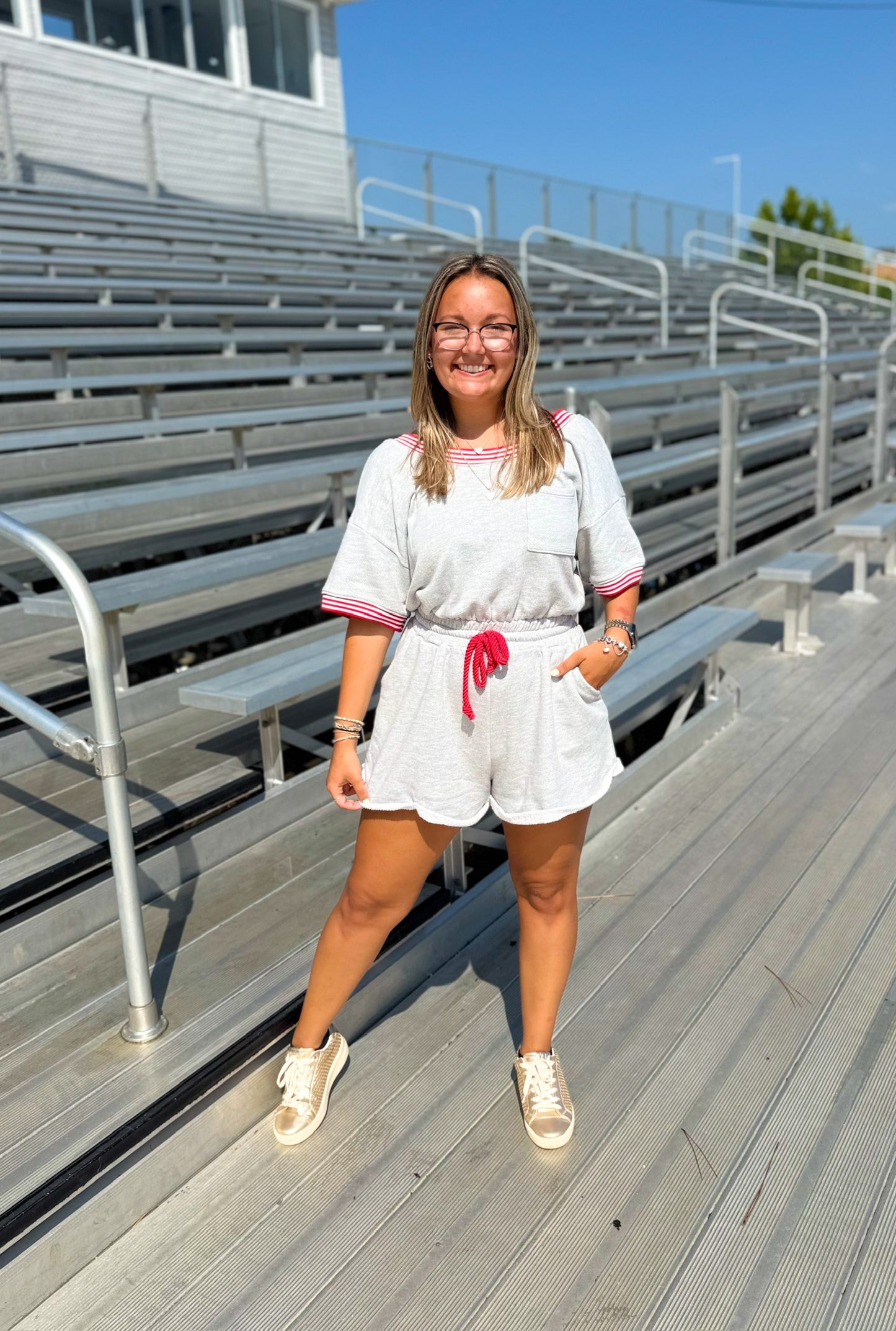 Angela Romper- Heather Grey