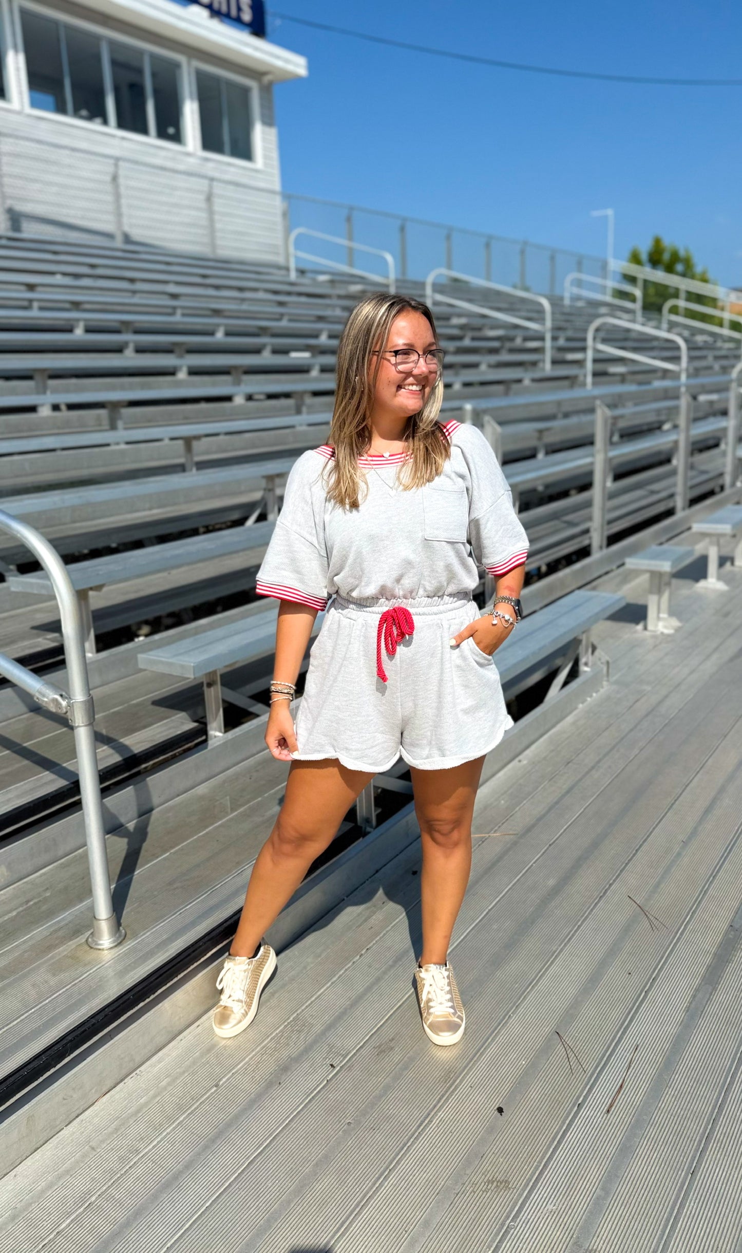 Angela Romper- Heather Grey