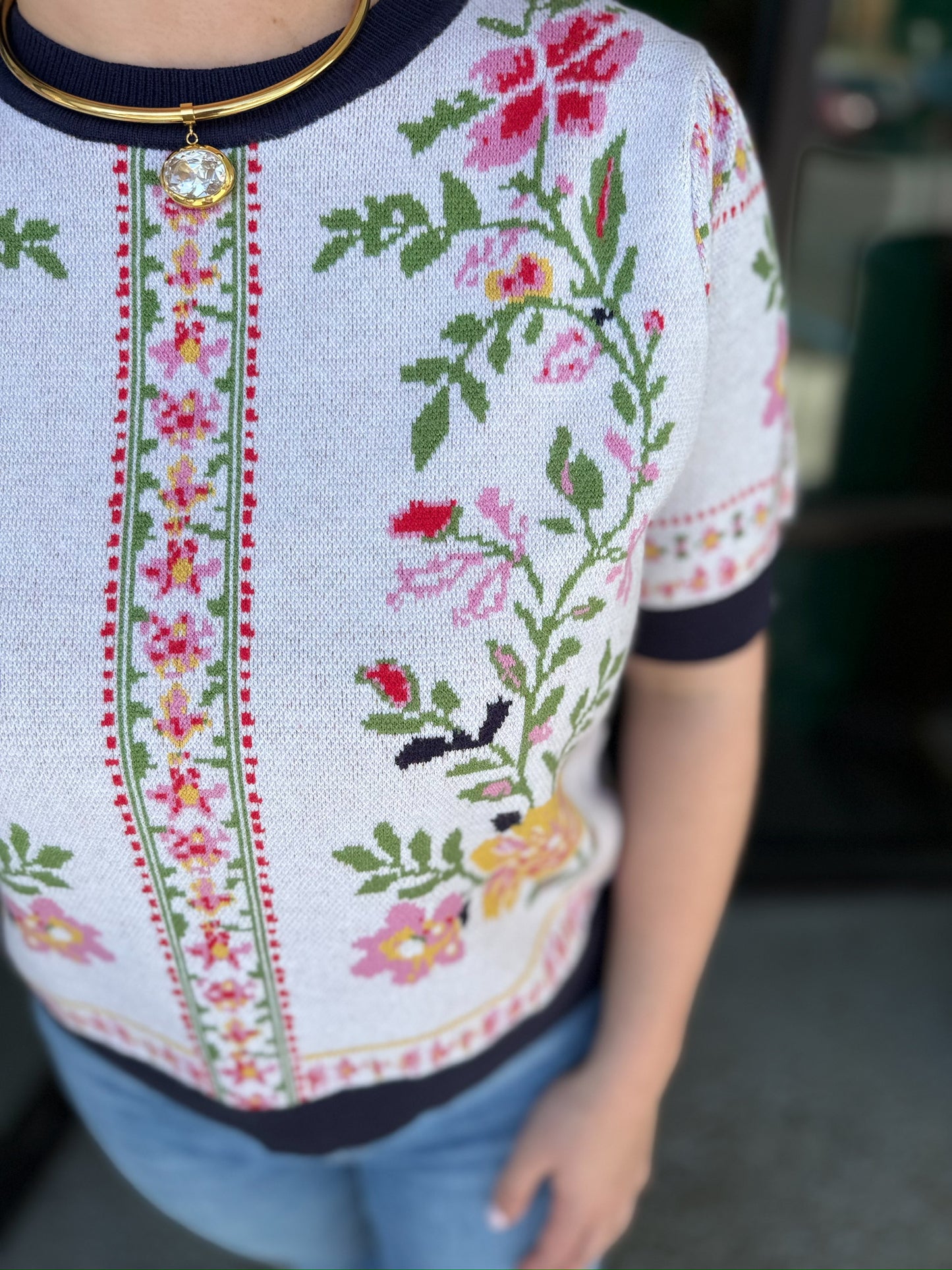 Crystal Top - Off White Multi