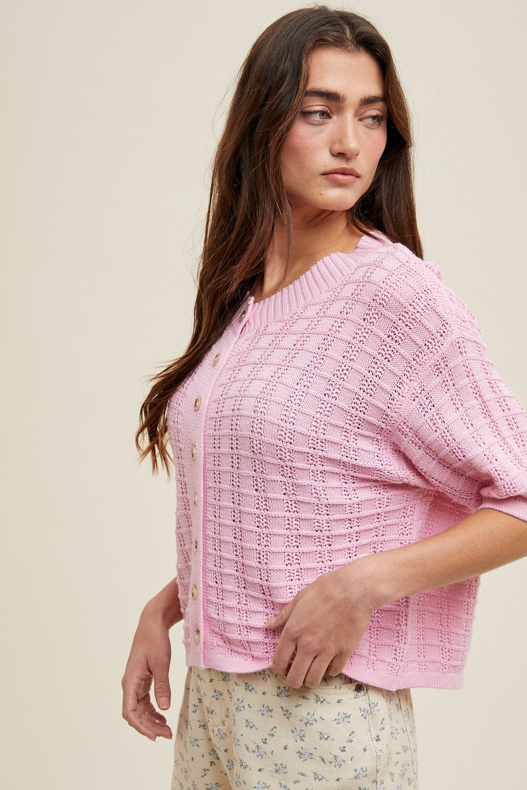 Textured Button up- Ballet