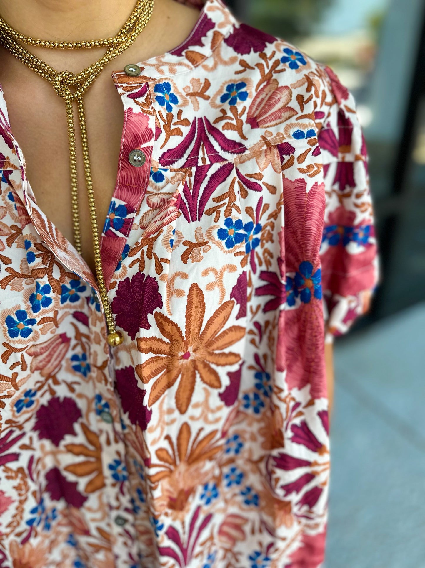 Greta Cream/Rust Shirt