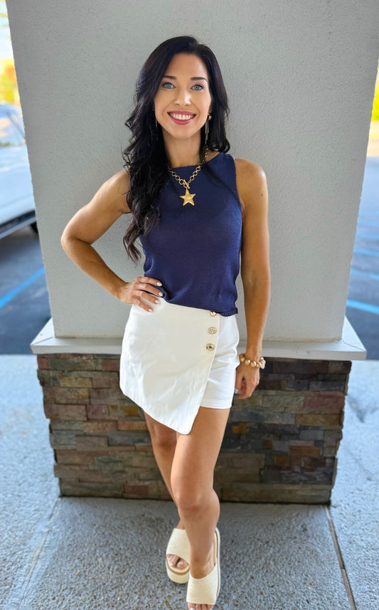 Contemporary Please Skort - white