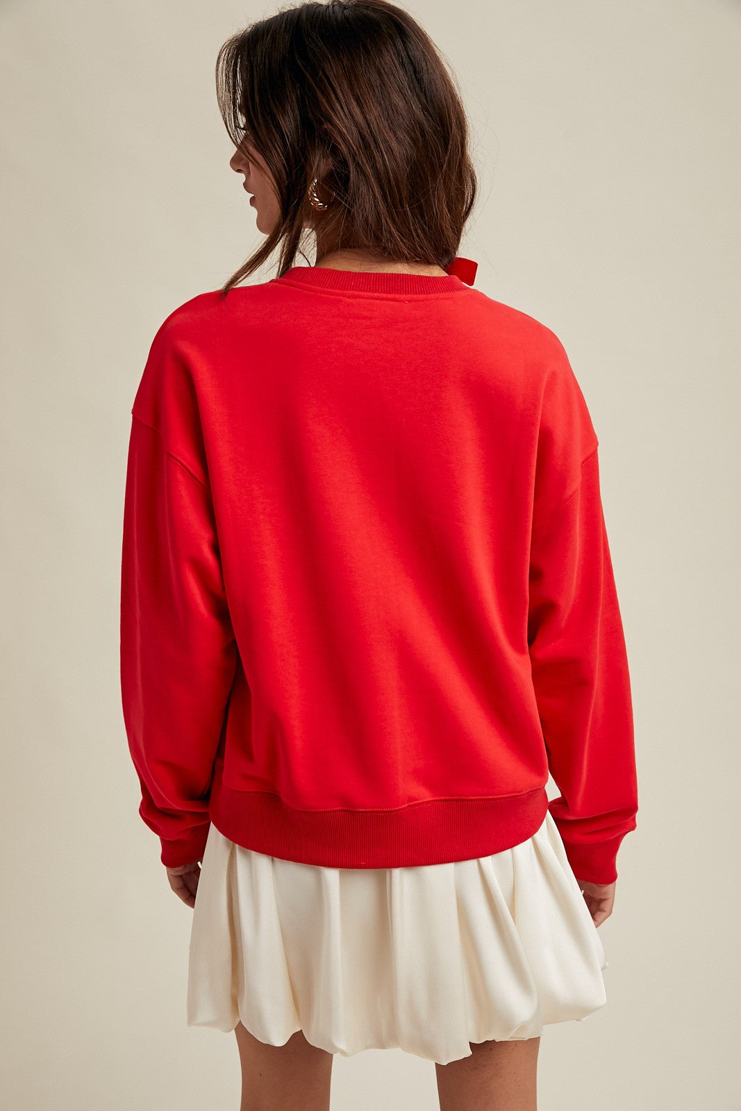 Merry Sequin Sweatshirt - Red/Gold