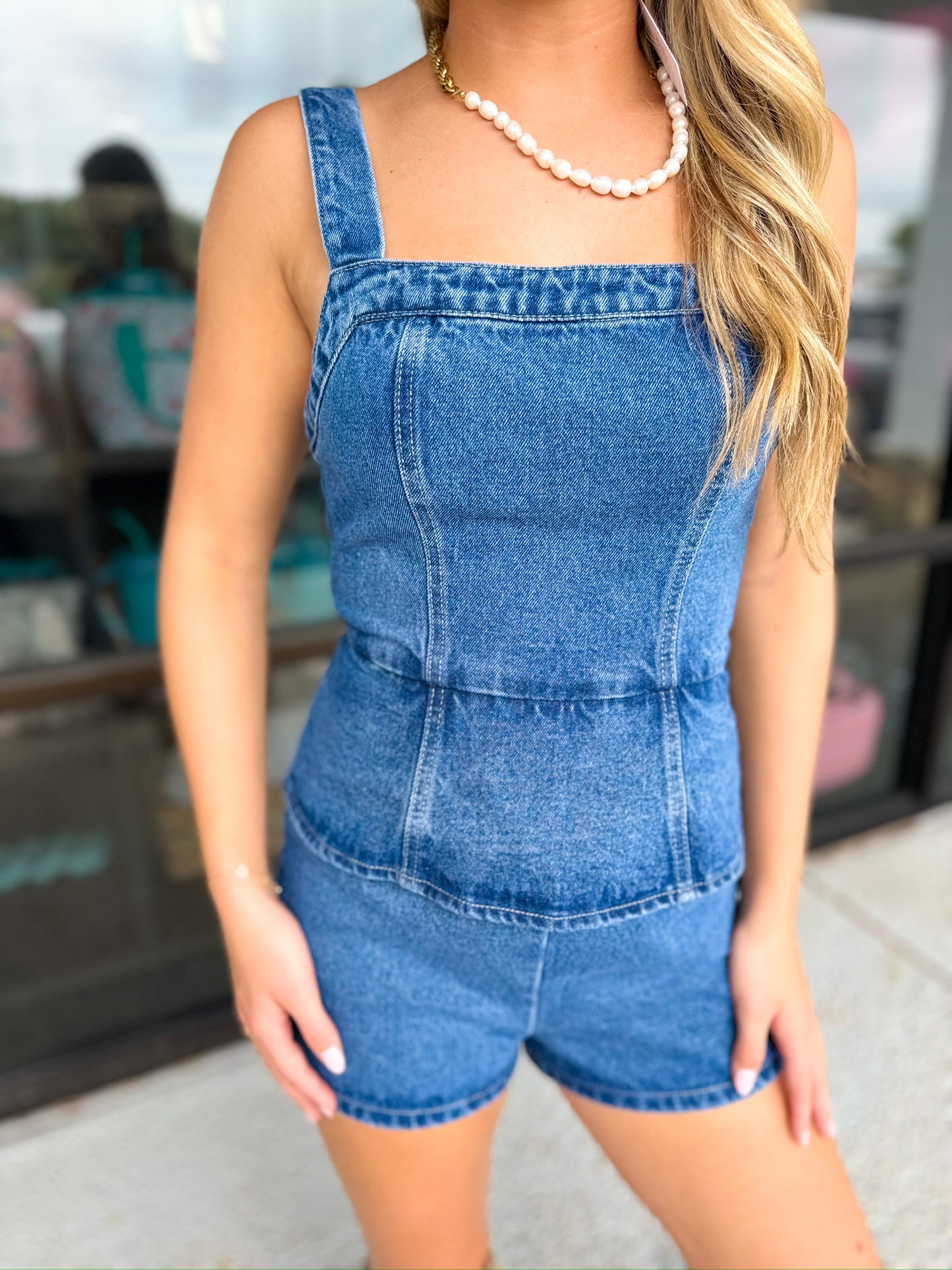 Backroad Cutie Denim Romper
