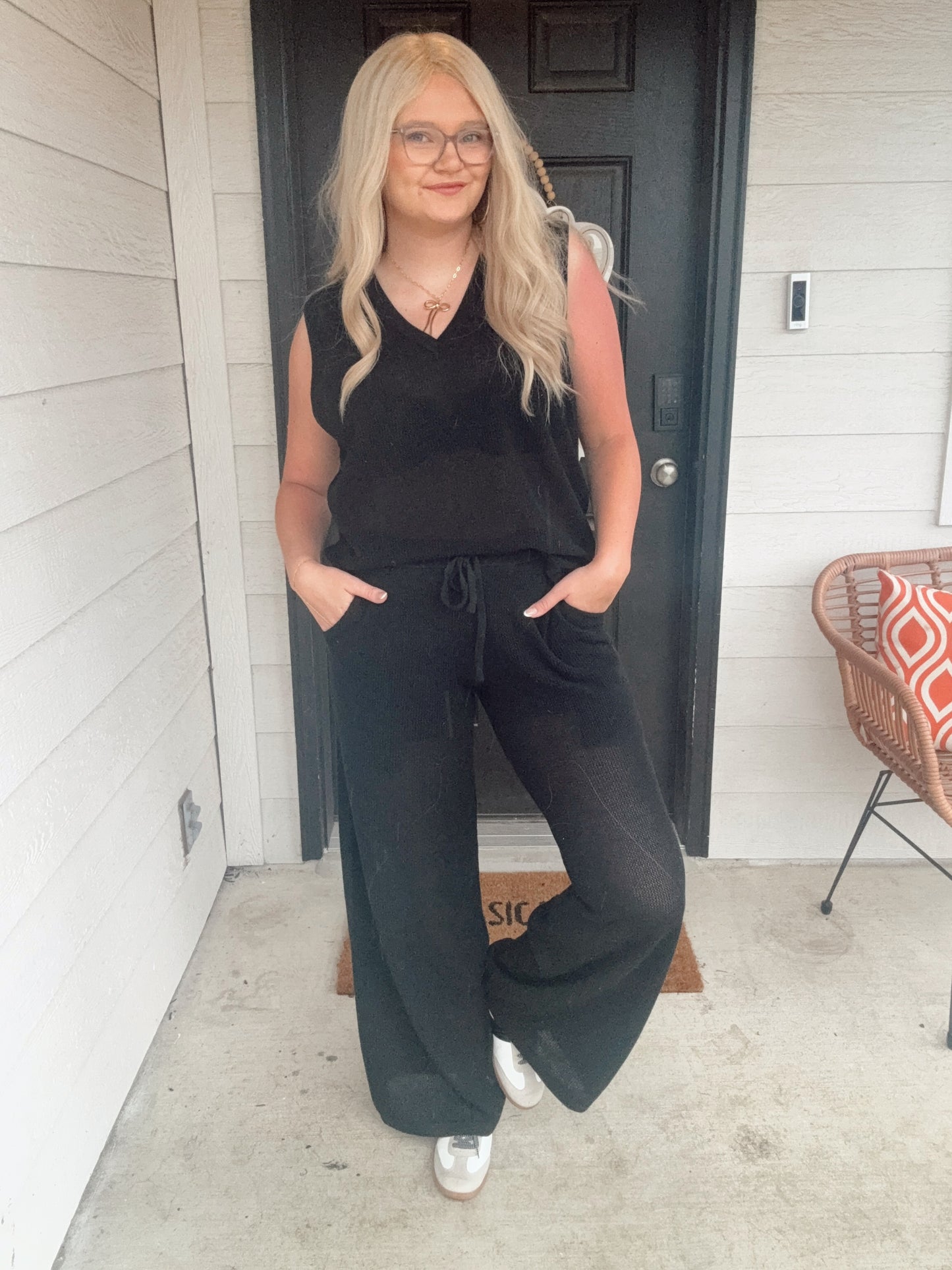 Luxeknit Pant Set - Black